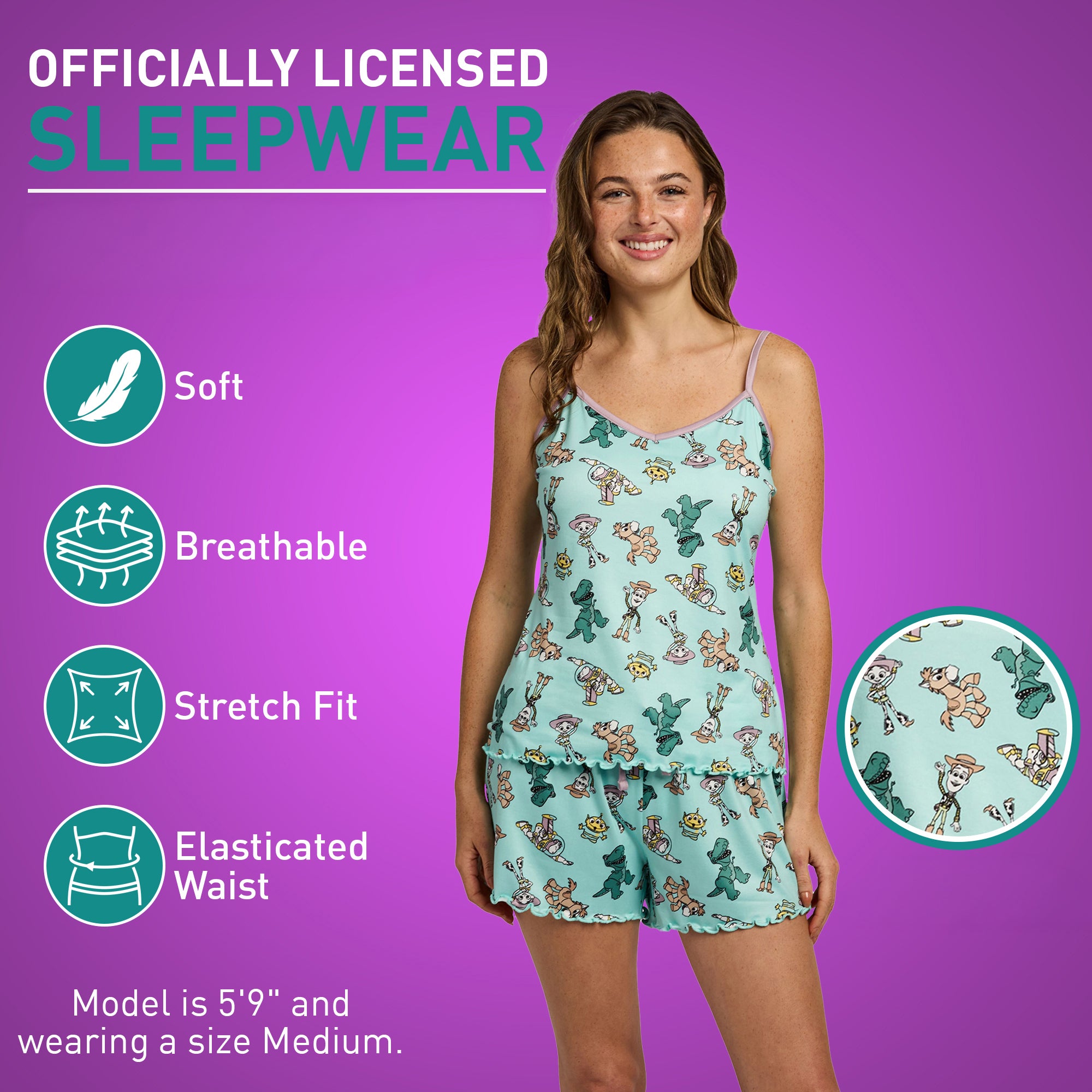 Toy Story Favorite Characters Women’s V-Neck Cami & Shorts Sleep Set