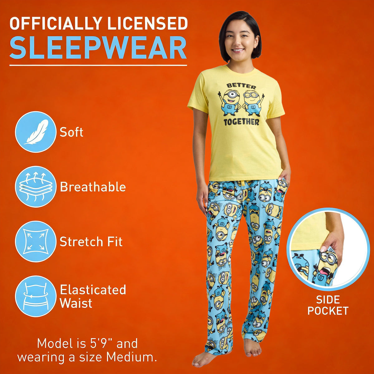 Minions Bello Oversized Tee Pant Sleep Set for Women