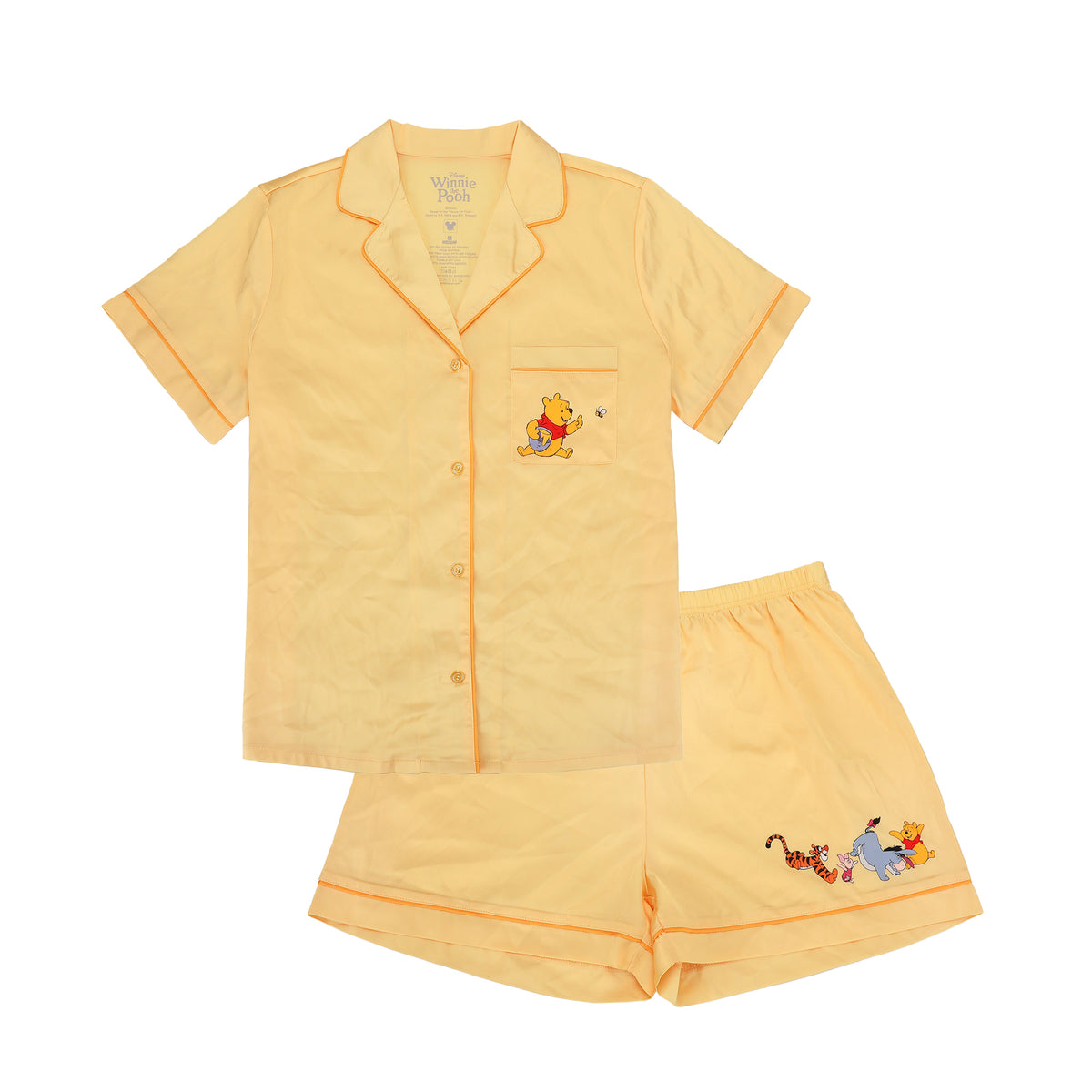 Winnie The Pooh Character Art Women's 2-Pack Satin Pajama Set