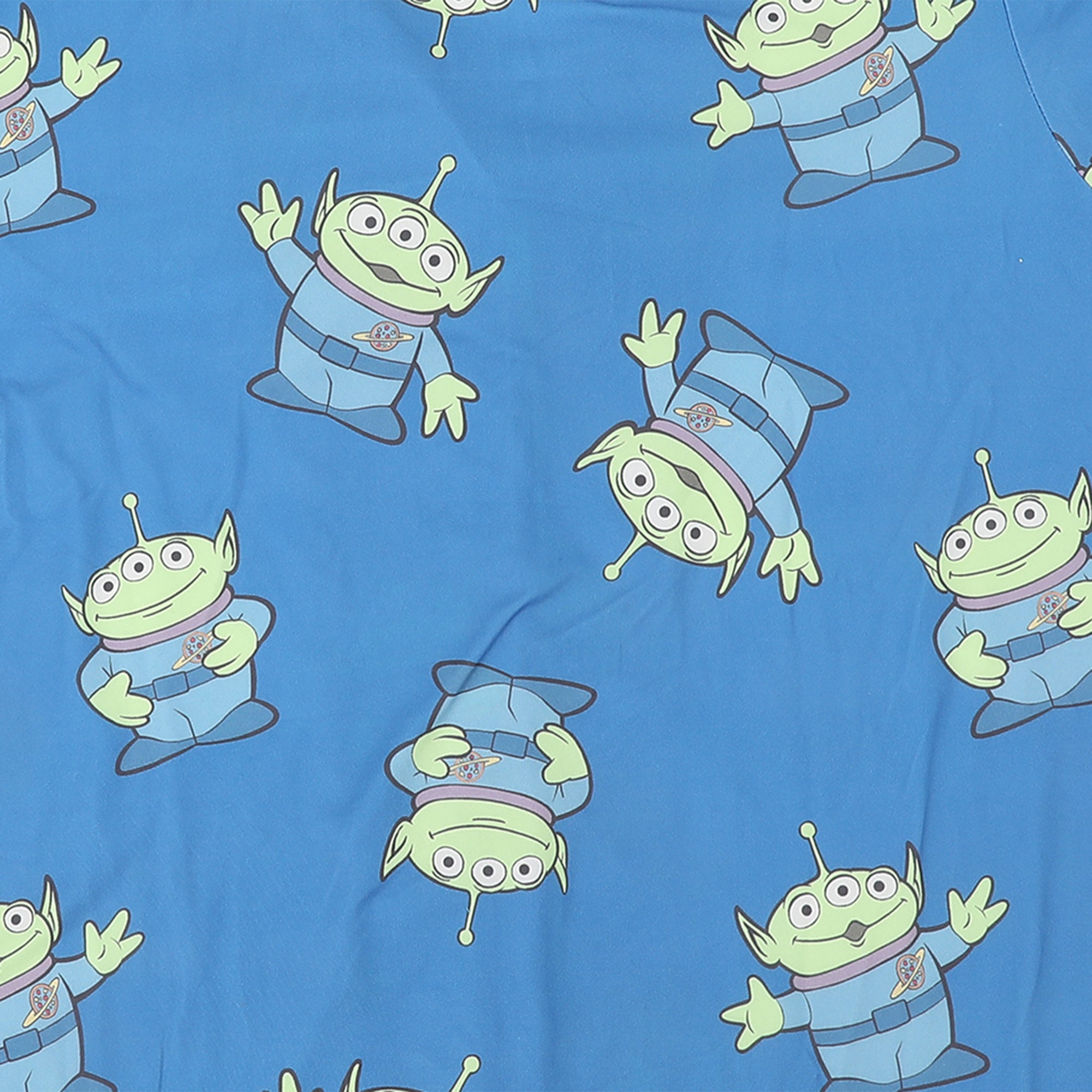 Toy Story Aliens All-Over Print Women’s Notch Collar Button-Down Shirt and Shorts Sleepwear Set