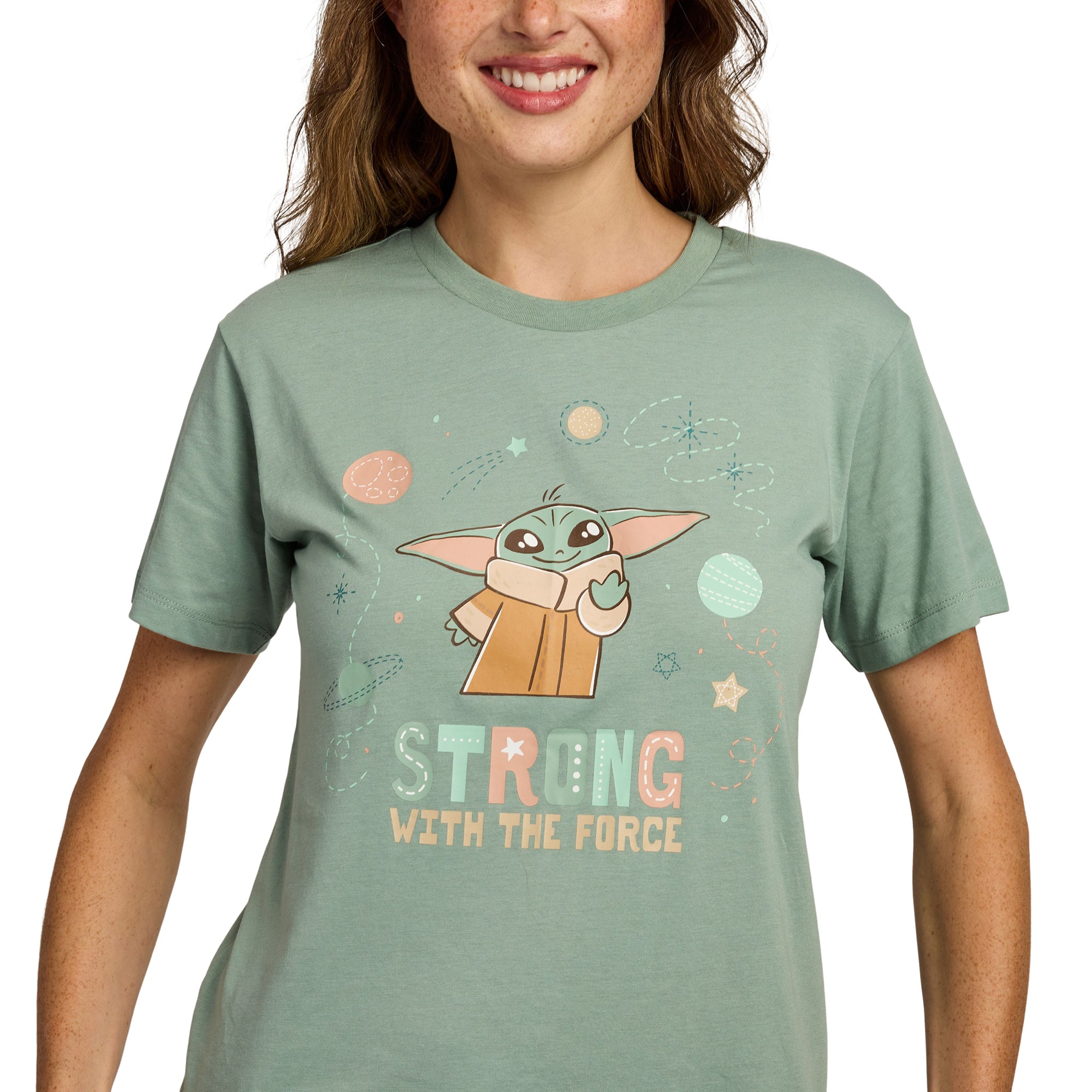 The Mandalorian Strong With The Force Grogu Women’s T-Shirt And Sleep Pants Sleepwear Set