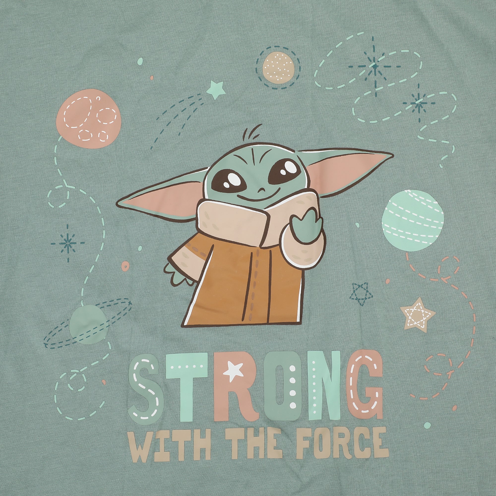The Mandalorian Strong With The Force Grogu Women's T-Shirt And Sleep Pants Sleepwear Set