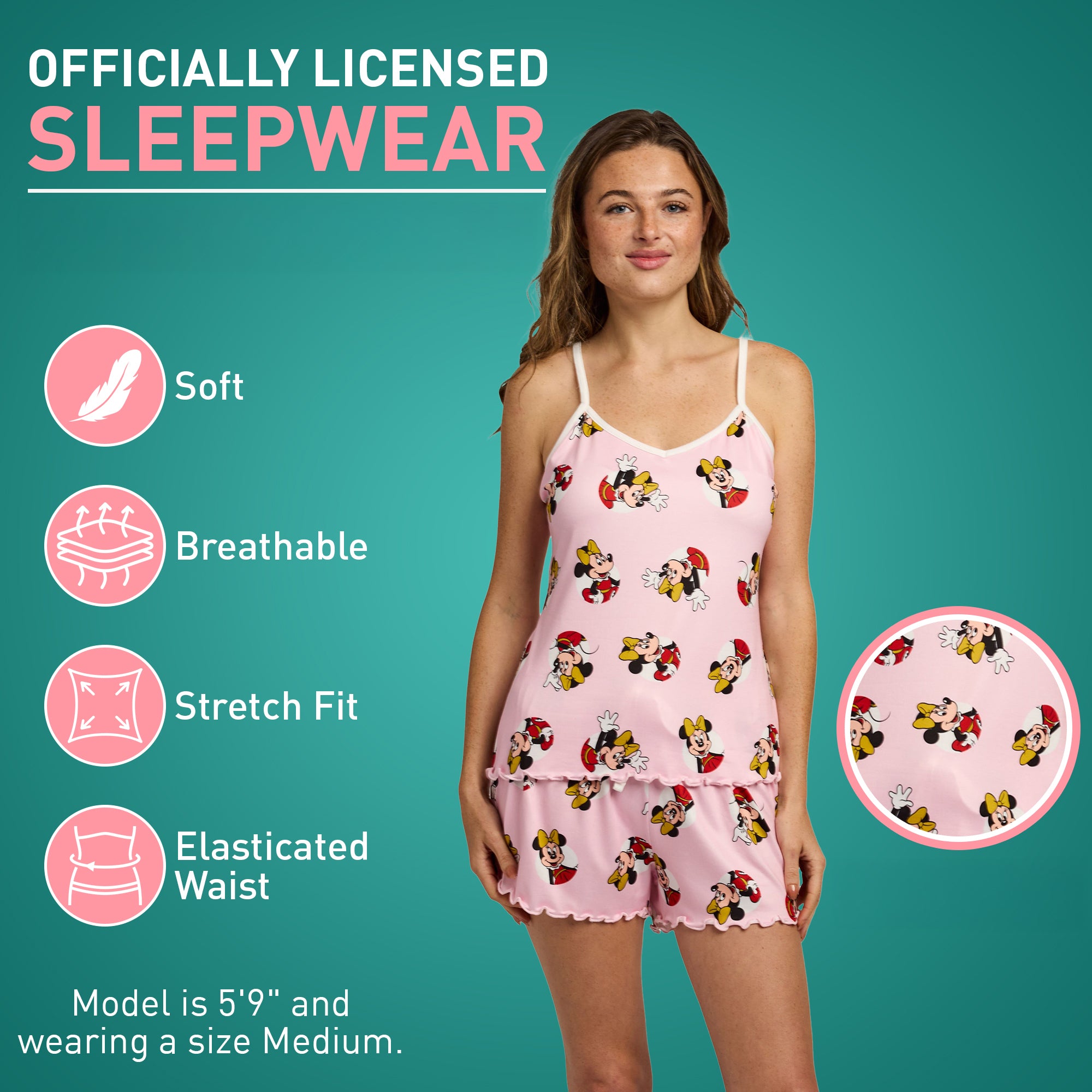 Minnie Mouse Classic Women’s V-Neck Cami & Shorts Sleep Set
