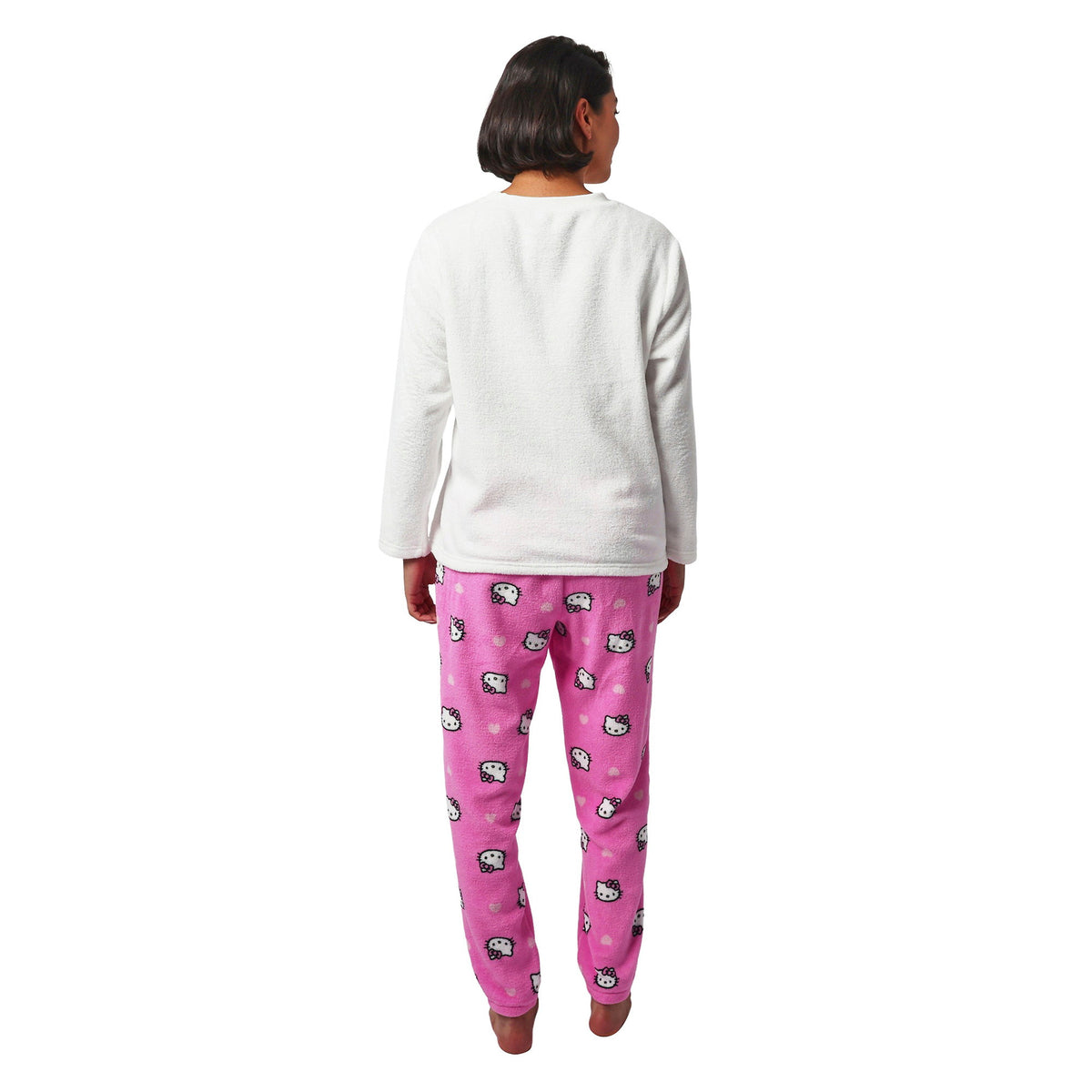 Hello Kitty Long Sleeve Applique Pajama Set for Women