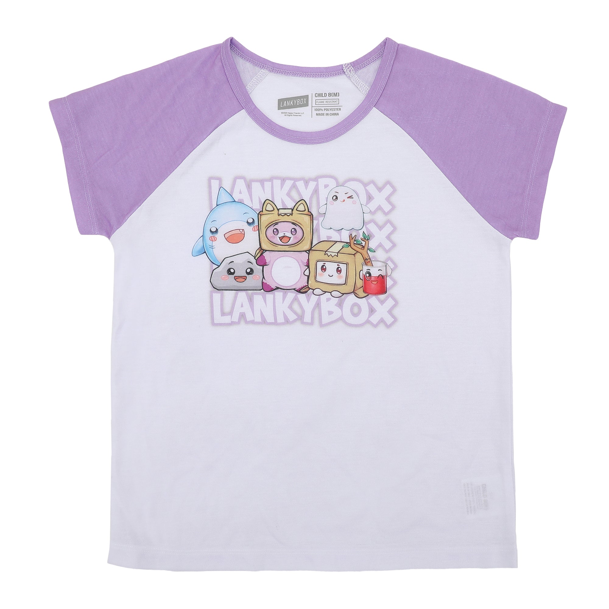 LankyBox Favorite Characters Youth Girl Raglan Tee & Sleep Pajama Pants Set