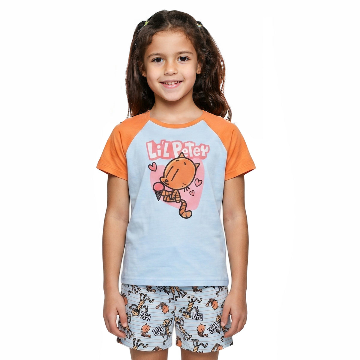 Dog Man All-Over Print Girl's 3-Piece Pajama Set