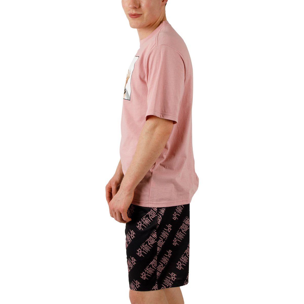Jujutsu Kaisen Yuji Itadori Men's Crew Neck Short Sleeve Tee & Lounge Shorts Combo Set