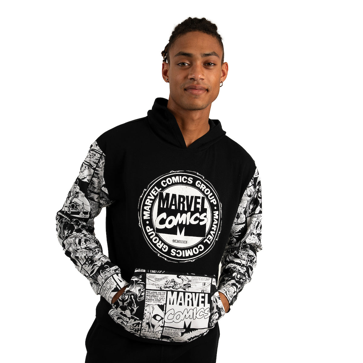 Men's Adult Marvel Comics Hoodie and Sweatpant Set Active Wear Combo- Superhero-Inspired Comfort