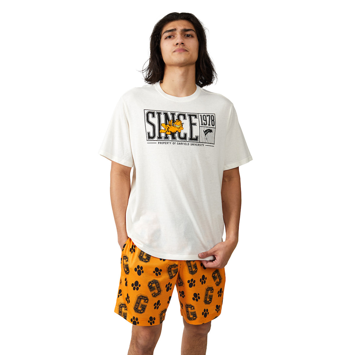 Garfield University Since 1978 Men's 2-Pack T-Shirt & Lounge Shorts Sleep Set