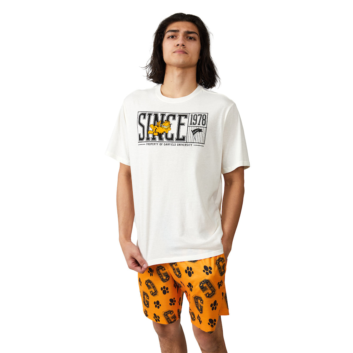 Garfield University Since 1978 Men's 2-Pack T-Shirt & Lounge Shorts Sleep Set
