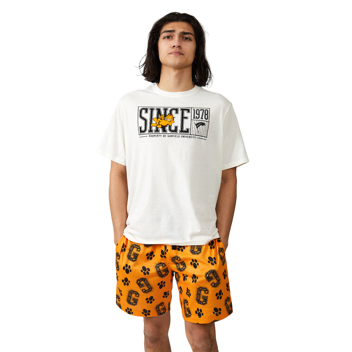Garfield University Since 1978 Men's 2-Pack T-Shirt & Lounge Shorts Sleep Set
