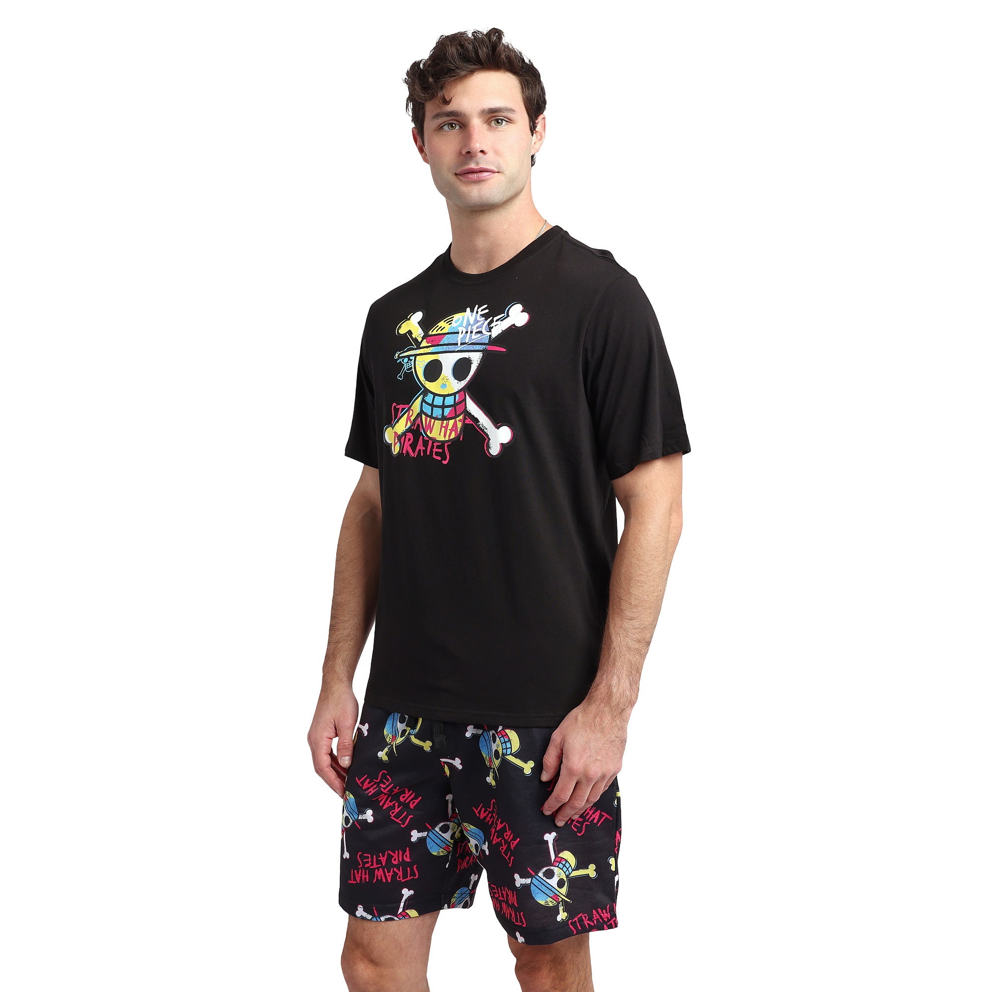 One Piece Live Action Straw Hat Skull & Crossbones Logo Men's 2-Pack Pajama Set