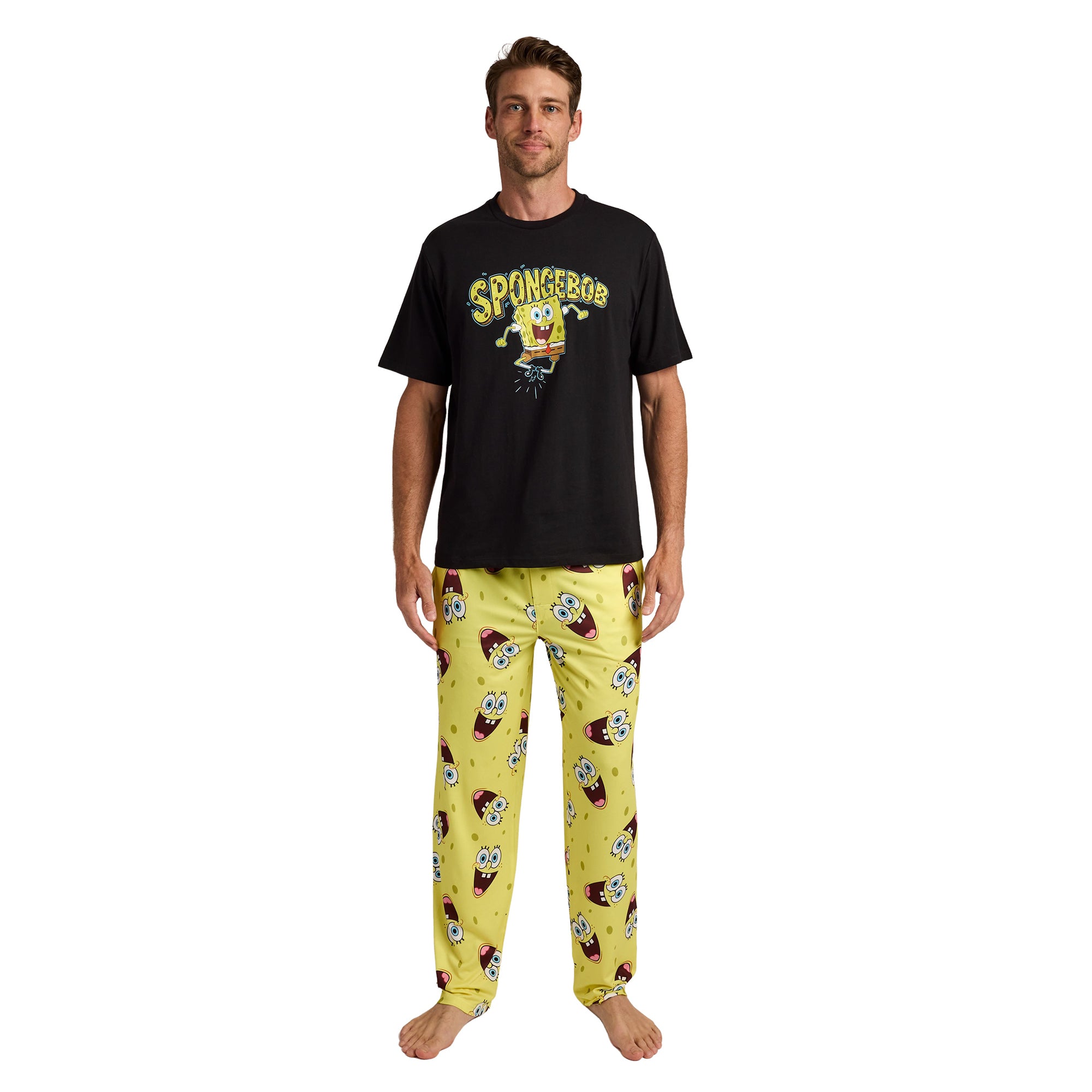 Spongebob Squarepants Character Logo Men’s 2-Pack Pajama Set