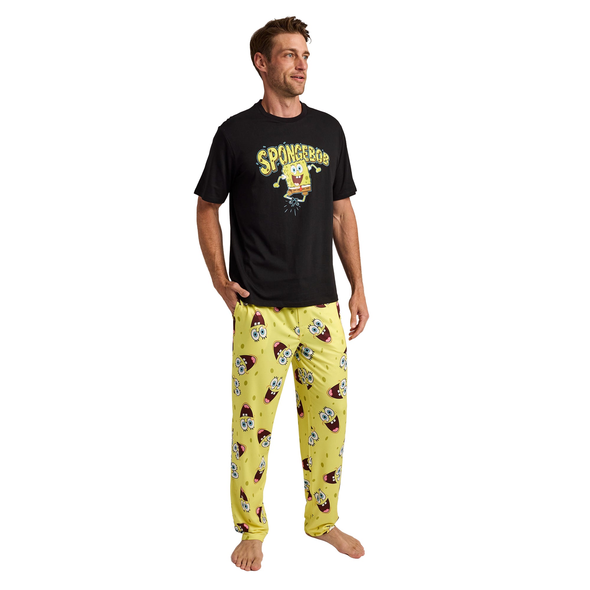 Spongebob Squarepants Character Logo Men’s 2-Pack Pajama Set