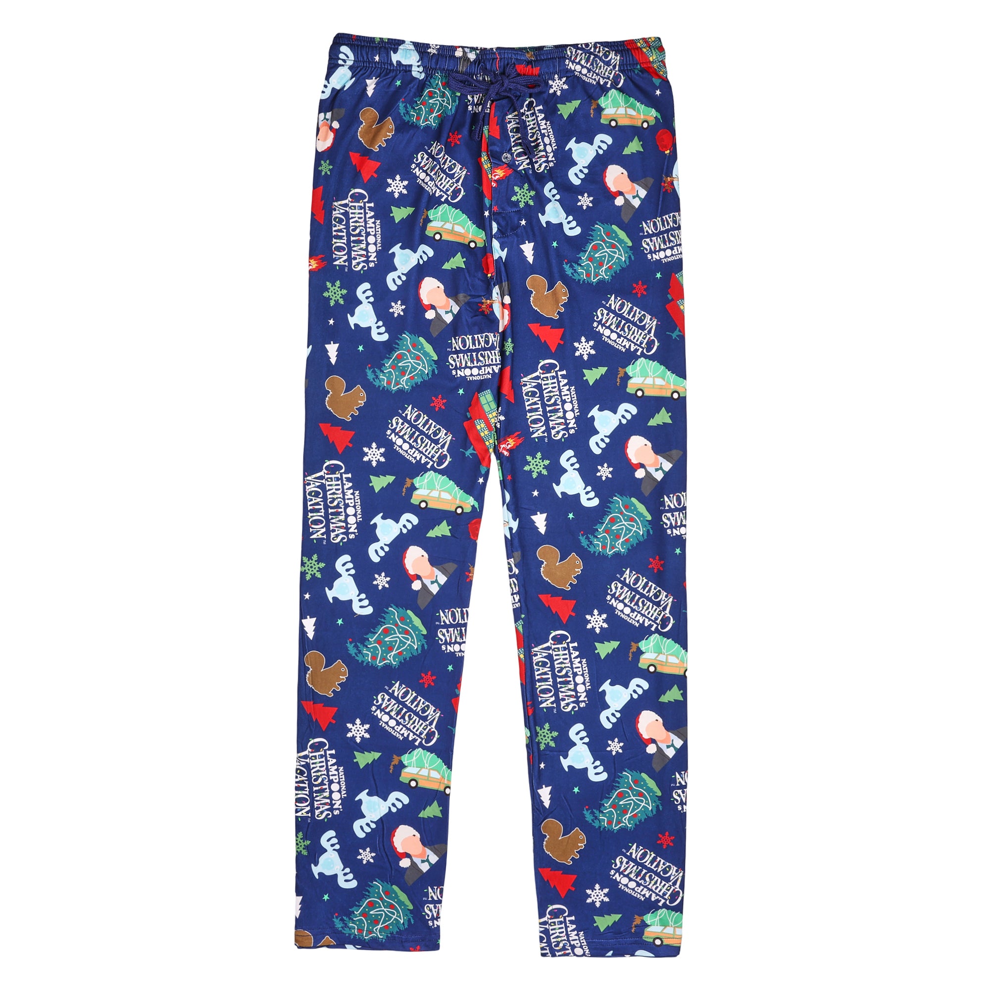 CHRISTMAS VACATION Logo All Over Print Mens Pajama Sleep Pants Loungewear