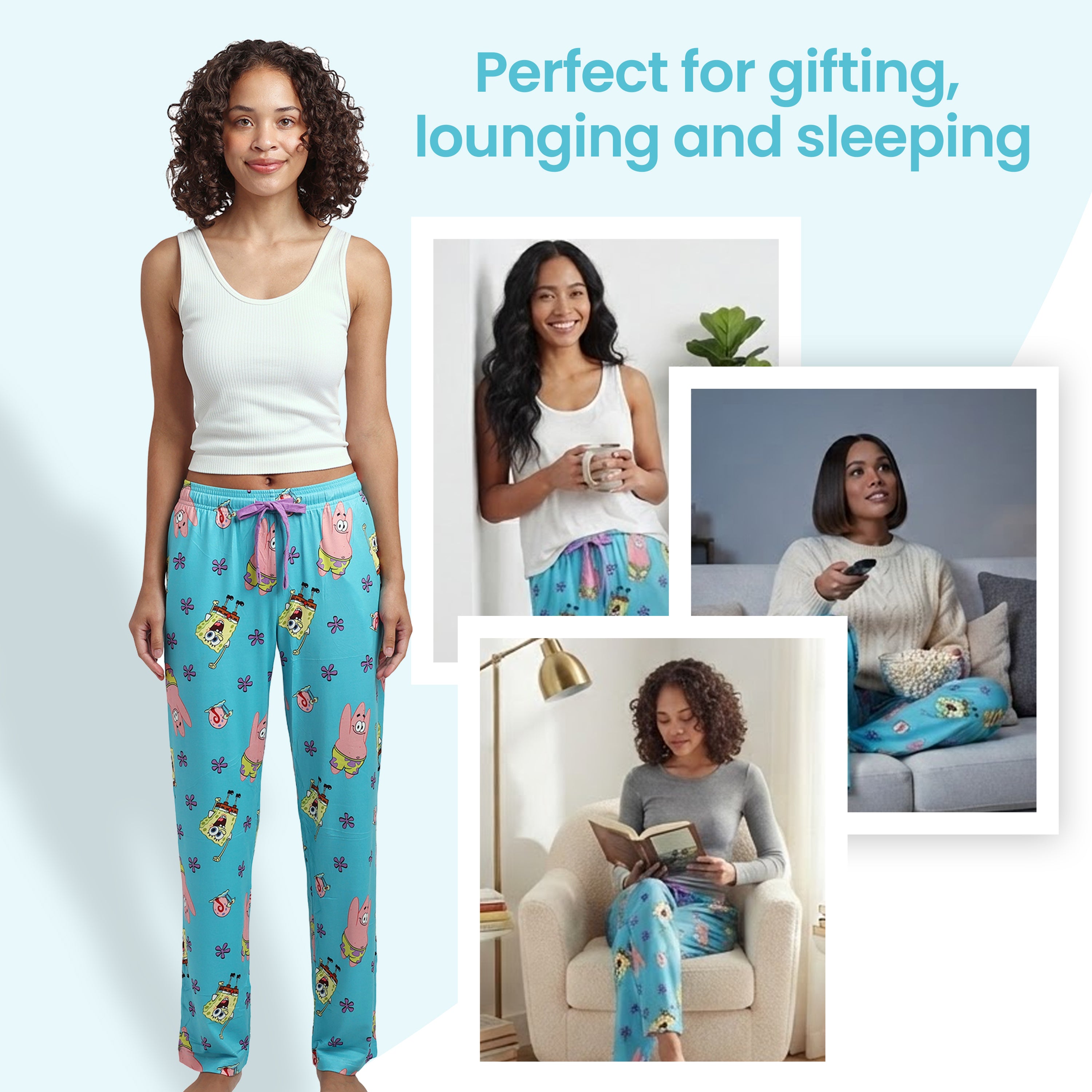 Spongebob Squarepants And Patrick All-Over Print Women's Sleep Pajama Pants