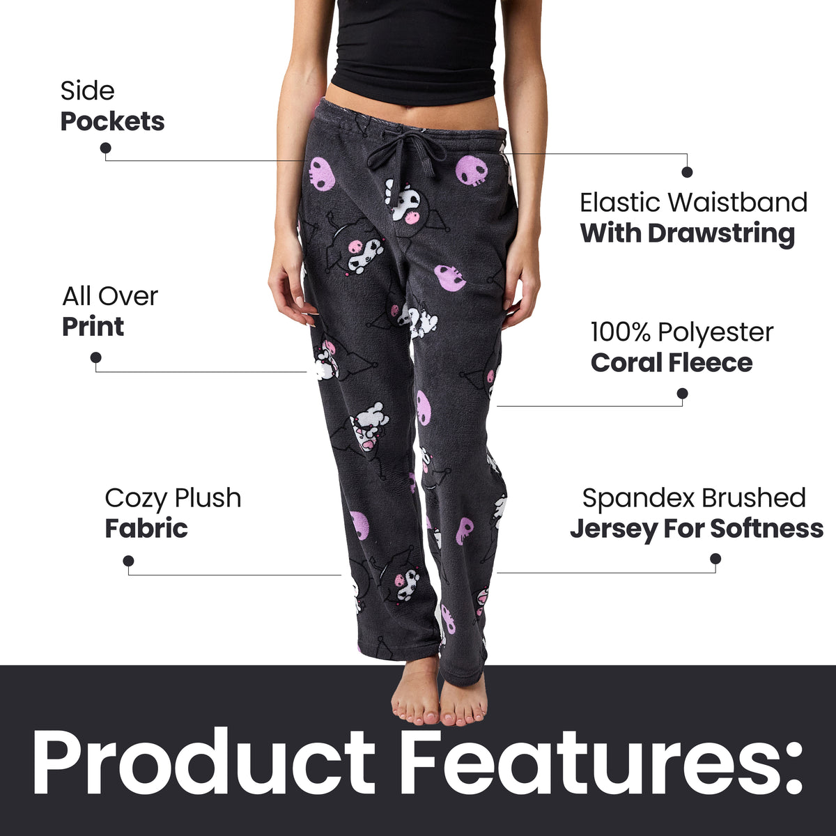 Kuromi Plush Women's Pajama Pant