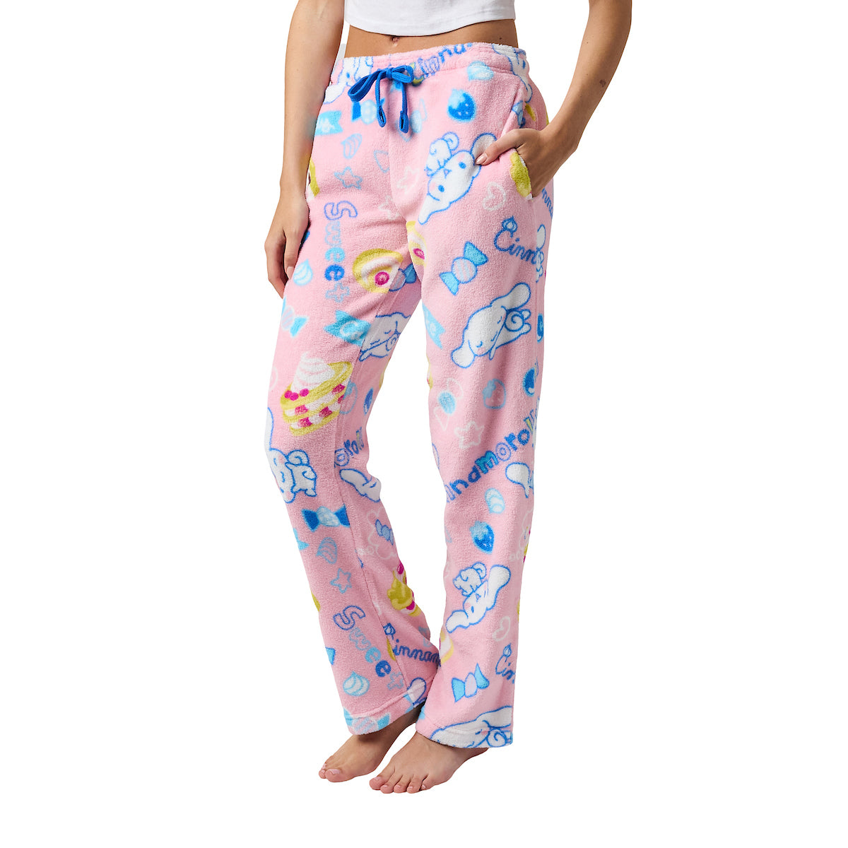 Cinnamoroll Sweet Treats Women's Cradle Pink Plush Sleep Pajama Pants