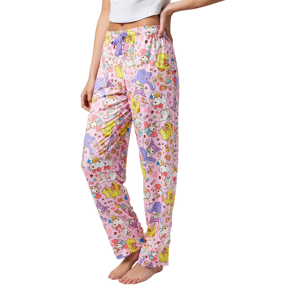 Hello Kitty & Friends All-Over Character Print Women's Pink Sleep Pajama Pants