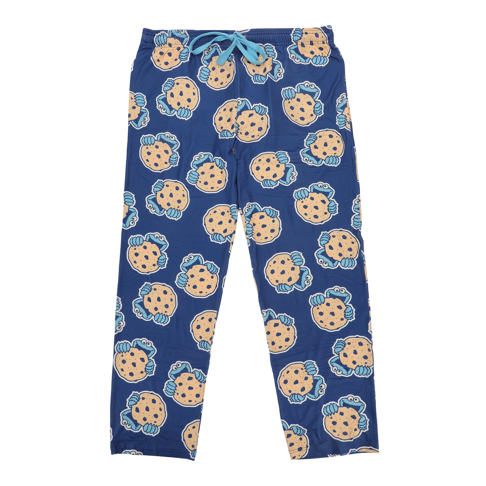 Sesame Street Cookie Monster Giant Cookie Women's Blue Quick Turn Sleep Pajama Pants