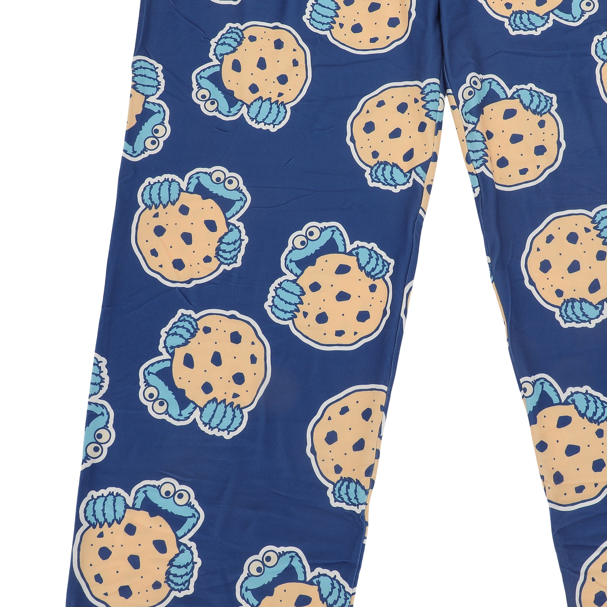 Sesame Street Cookie Monster Giant Cookie Women's Blue Quick Turn Sleep Pajama Pants
