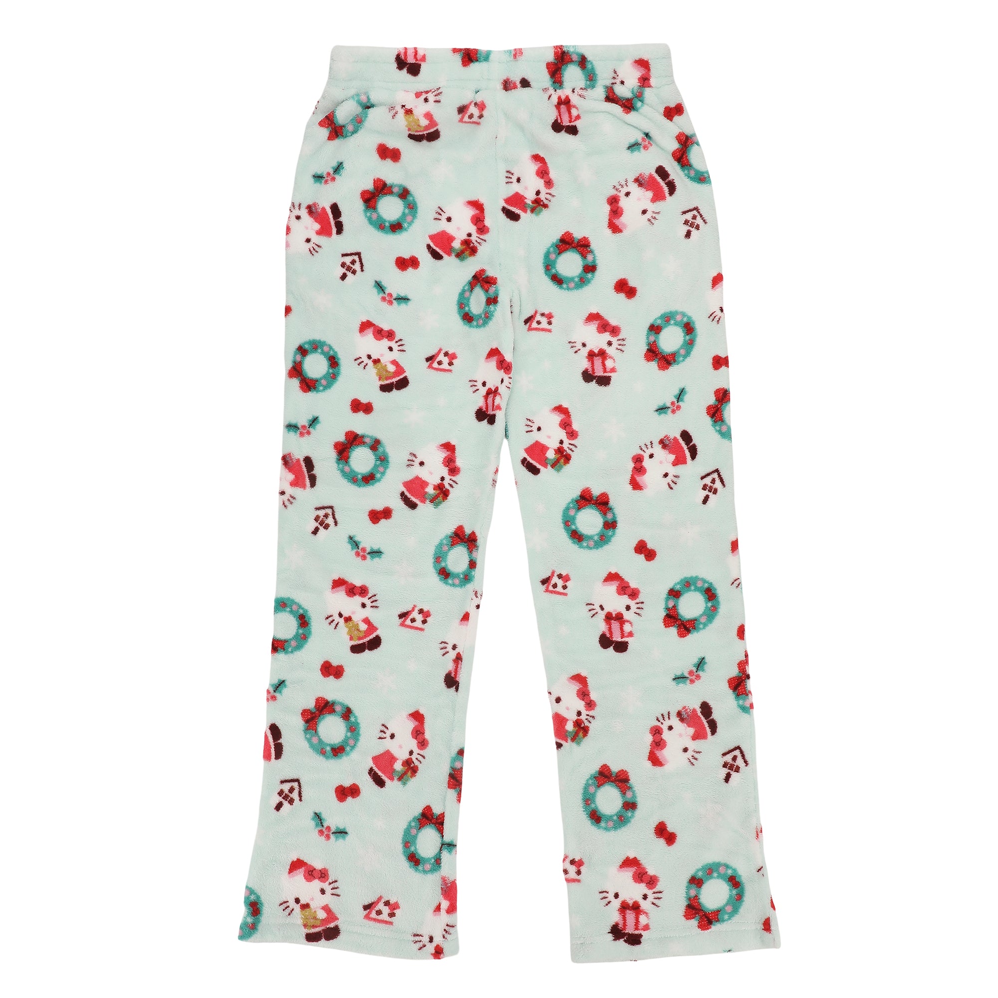Hello Kitty Holiday All-Over Print Women's Wide Leg Sleep Pajama Pants