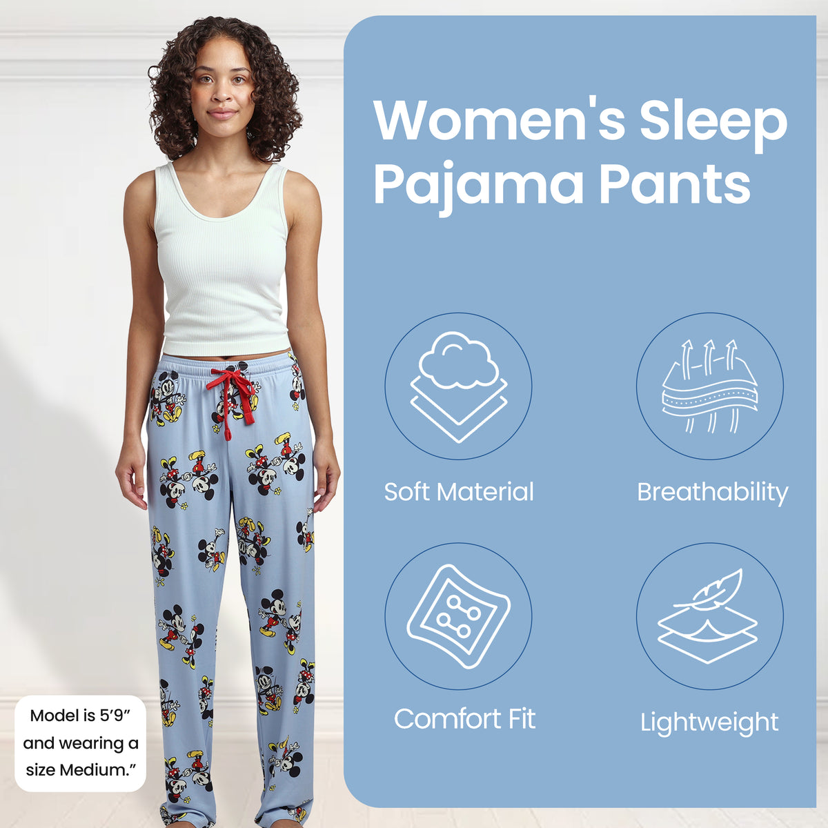 Mickey Mouse Classic All-Over Print Women's Sleep Pajama Pants