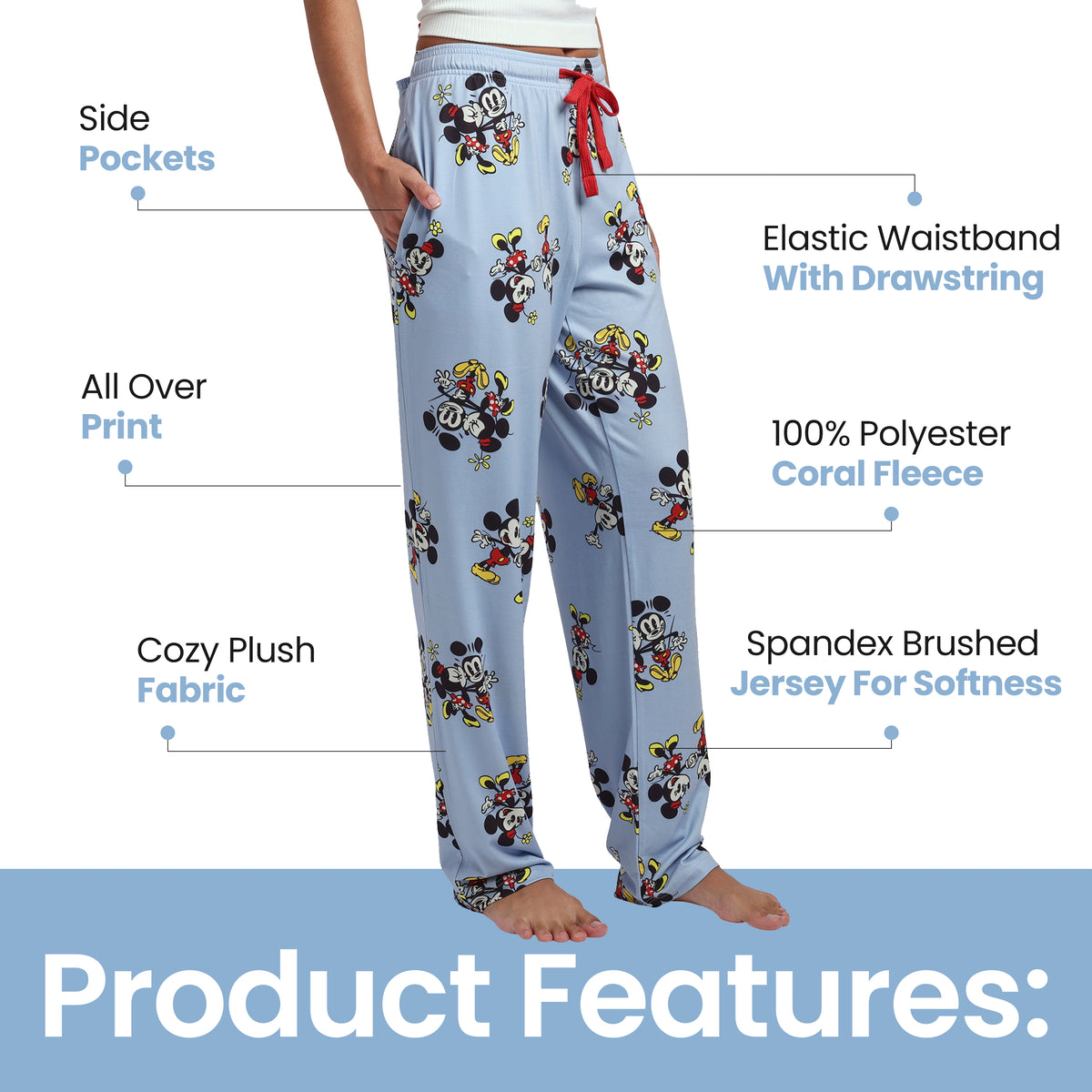 Mickey Mouse Classic All-Over Print Women's Sleep Pajama Pants