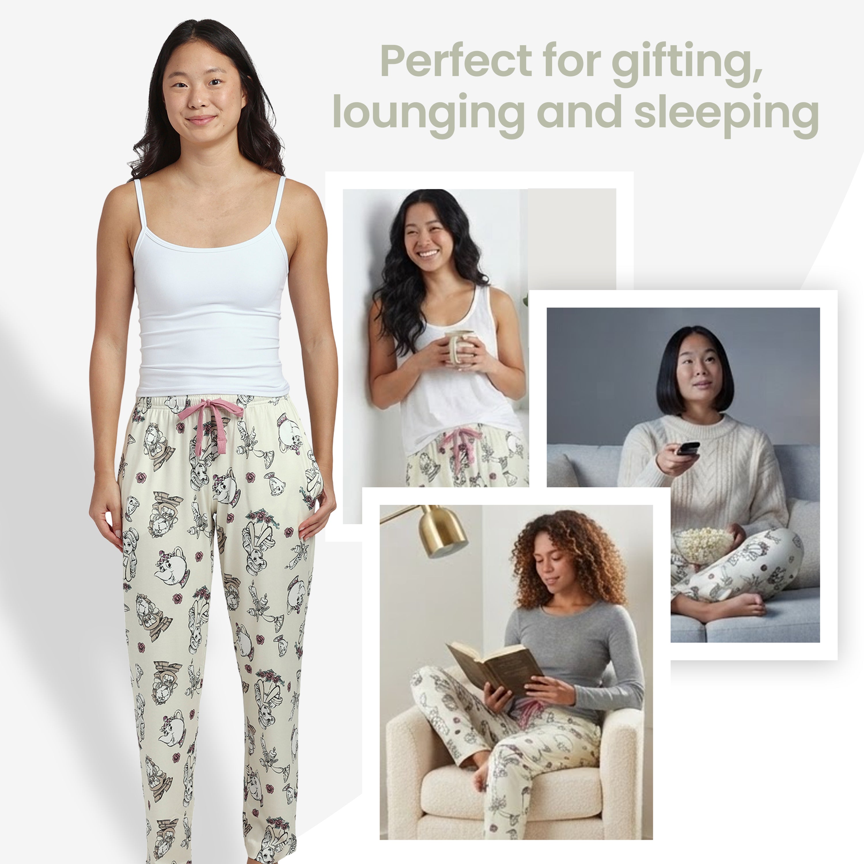 Disney's Beauty & the Beast All-Over Print Women's Sleep Pajama Pants