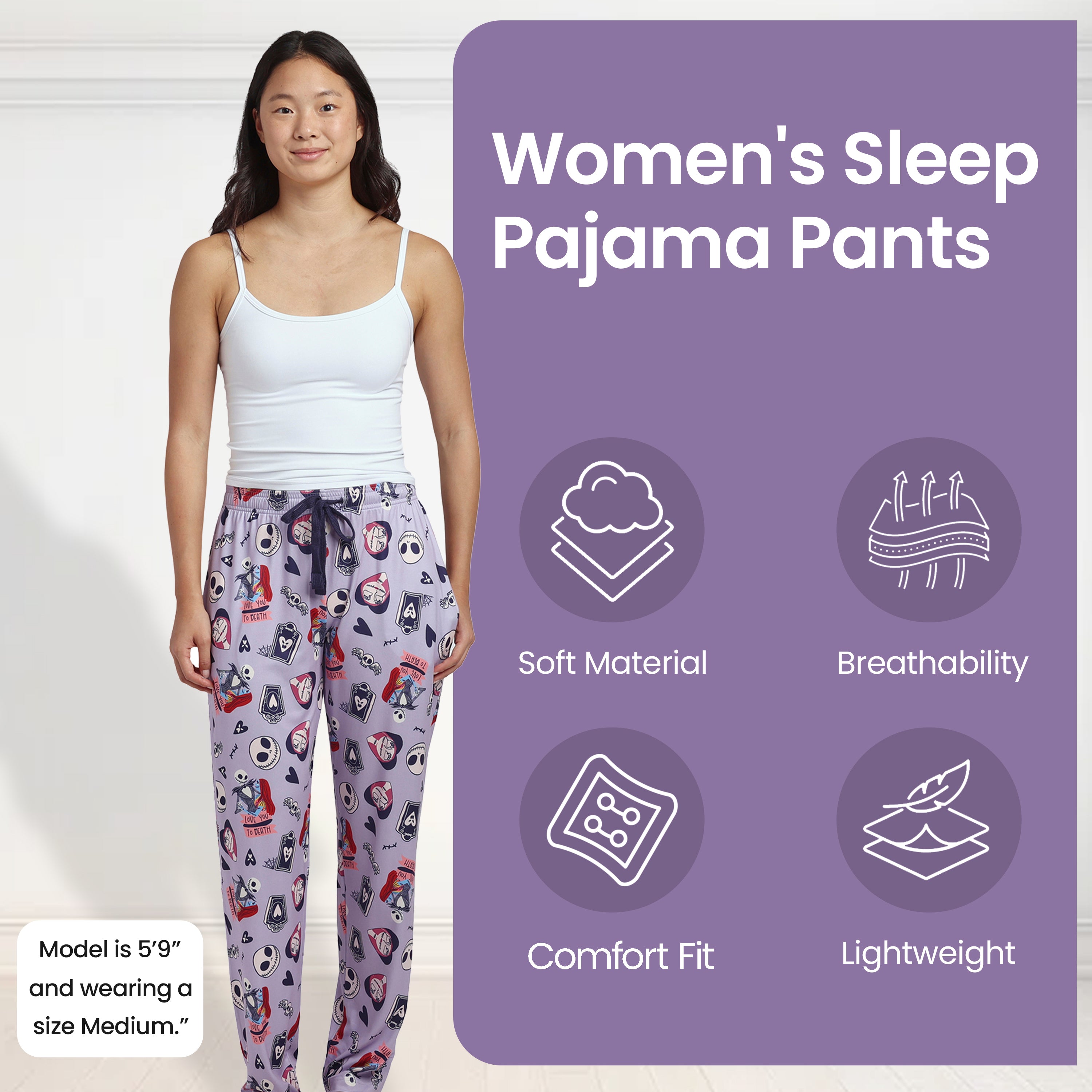 Nightmare Before Christmas All-Over Print Women's Sleep Pajama Pants