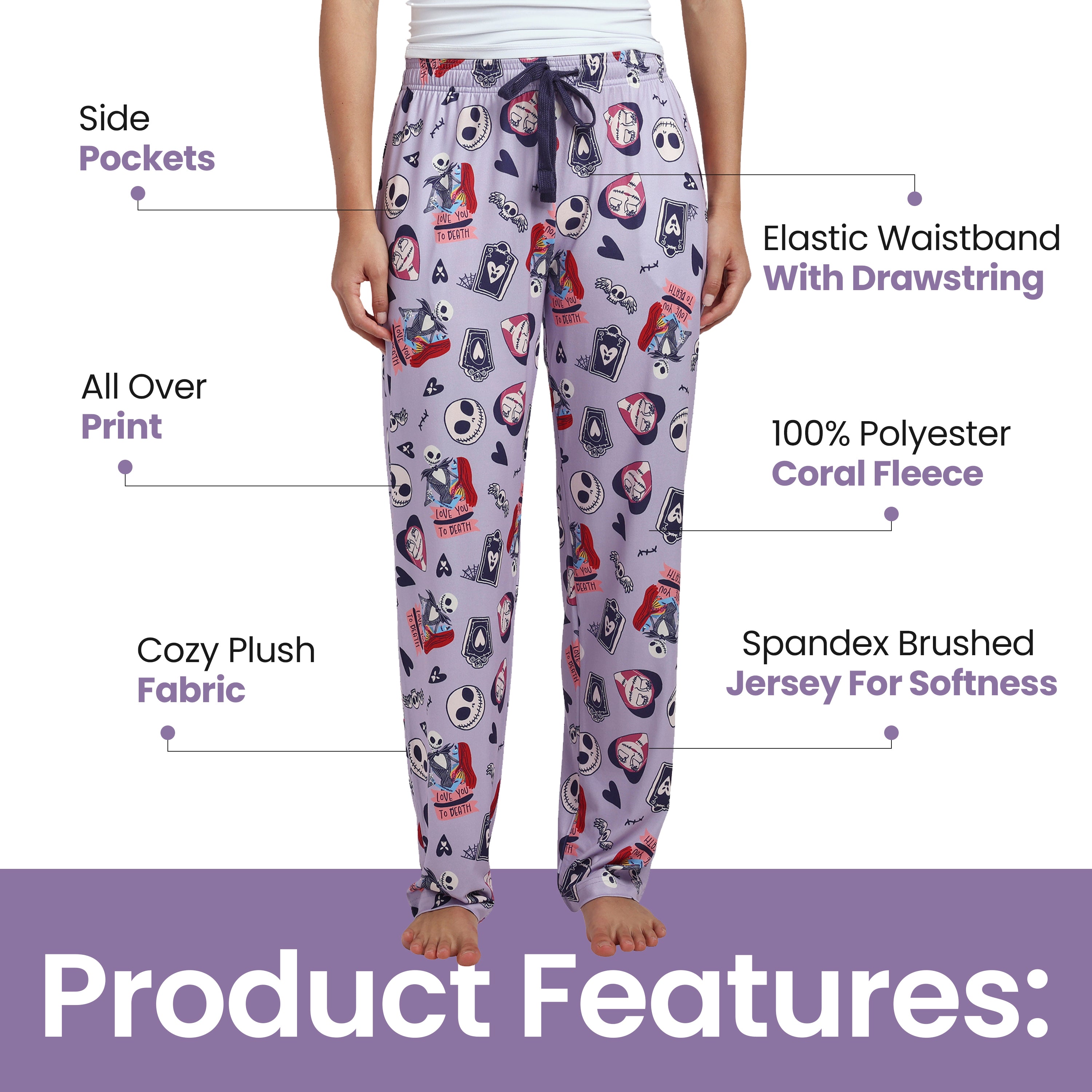 Nightmare Before Christmas All-Over Print Women's Sleep Pajama Pants