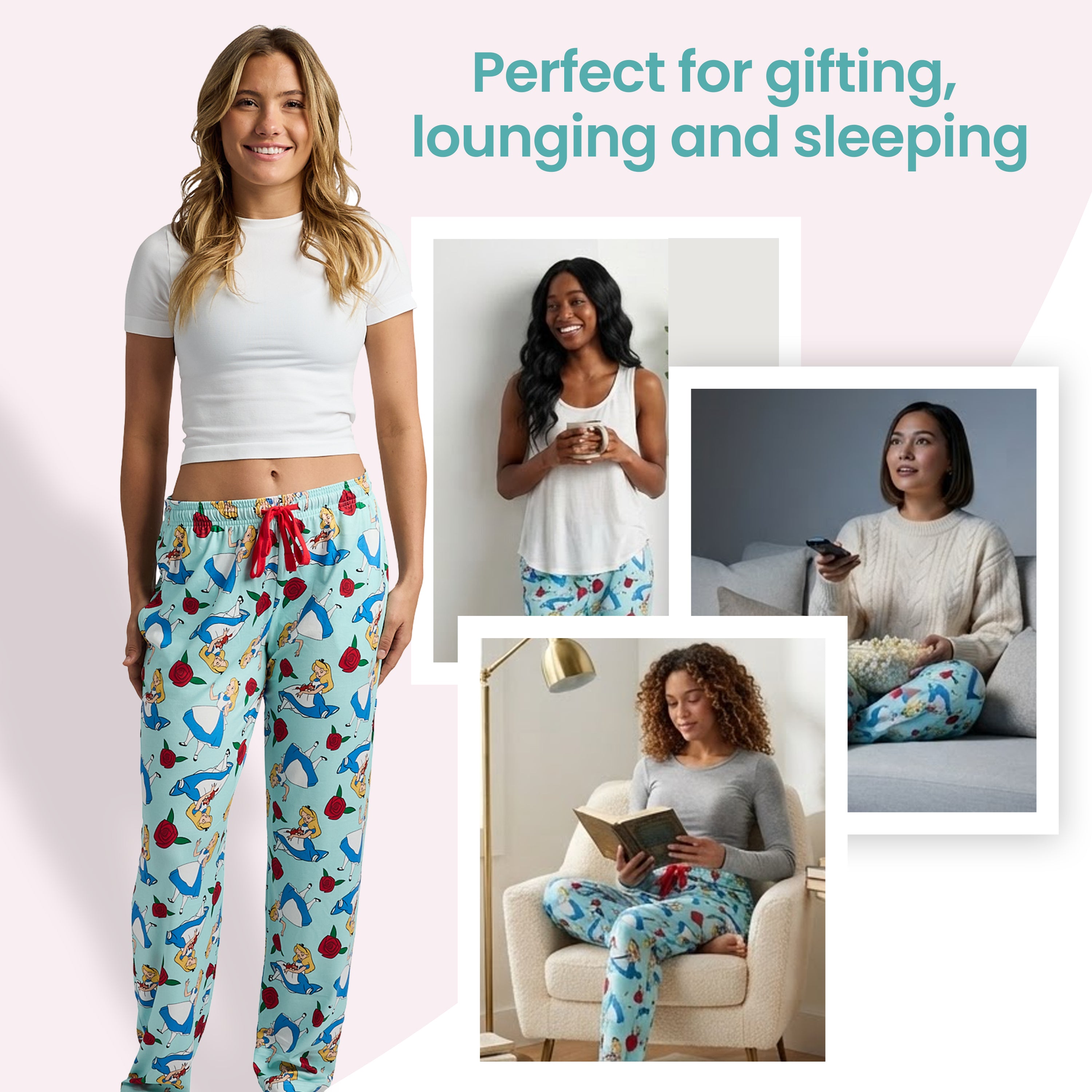 Disney's Alice in Wonderland All-Over Print Women's Sleep Pajama Pants