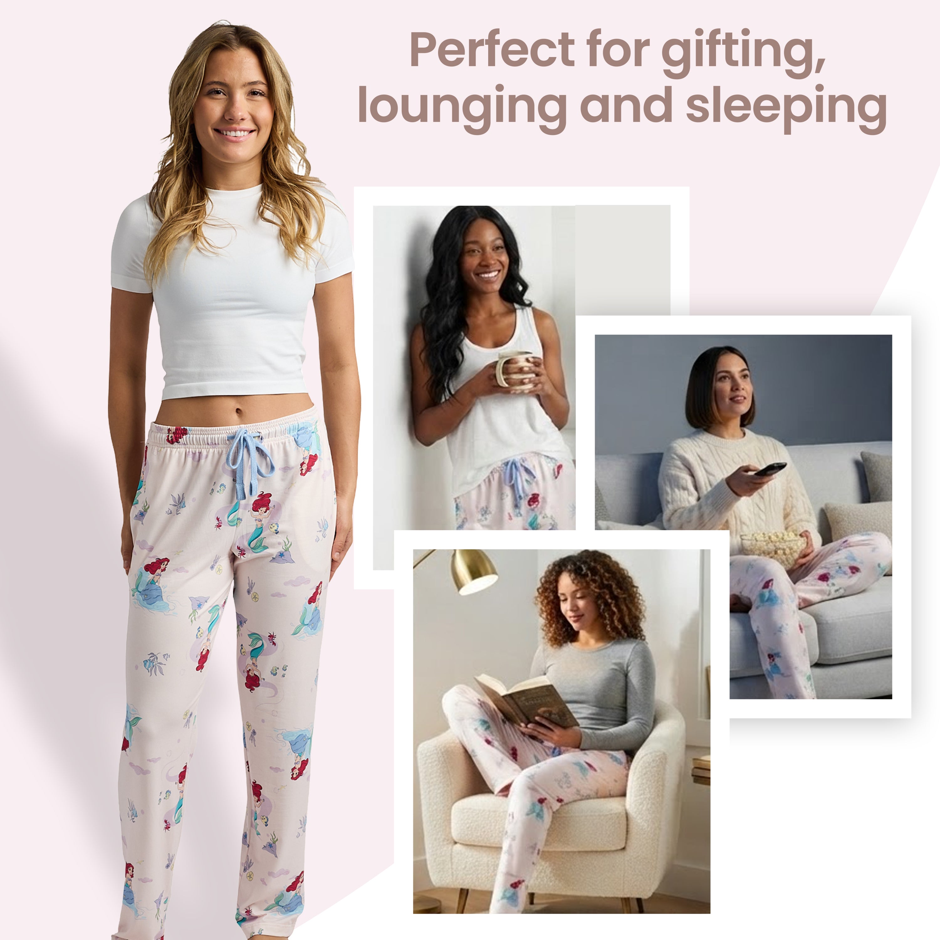 Disney's The Little Mermaid Ariel All-Over Print Women's Sleep Pajama Pants