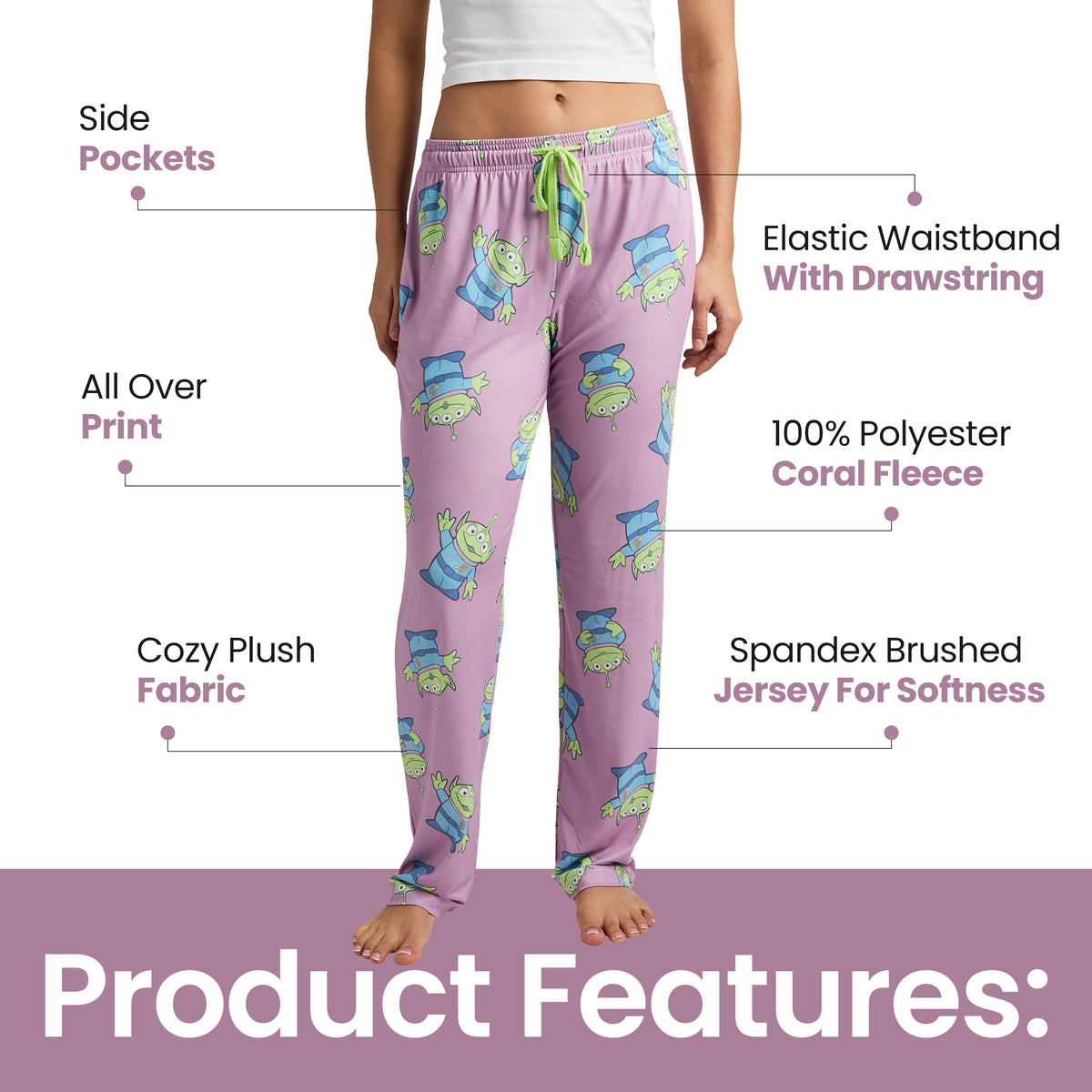 Disney's Toy Story Alien All-Over Print Women's Sleep Pajama Pants