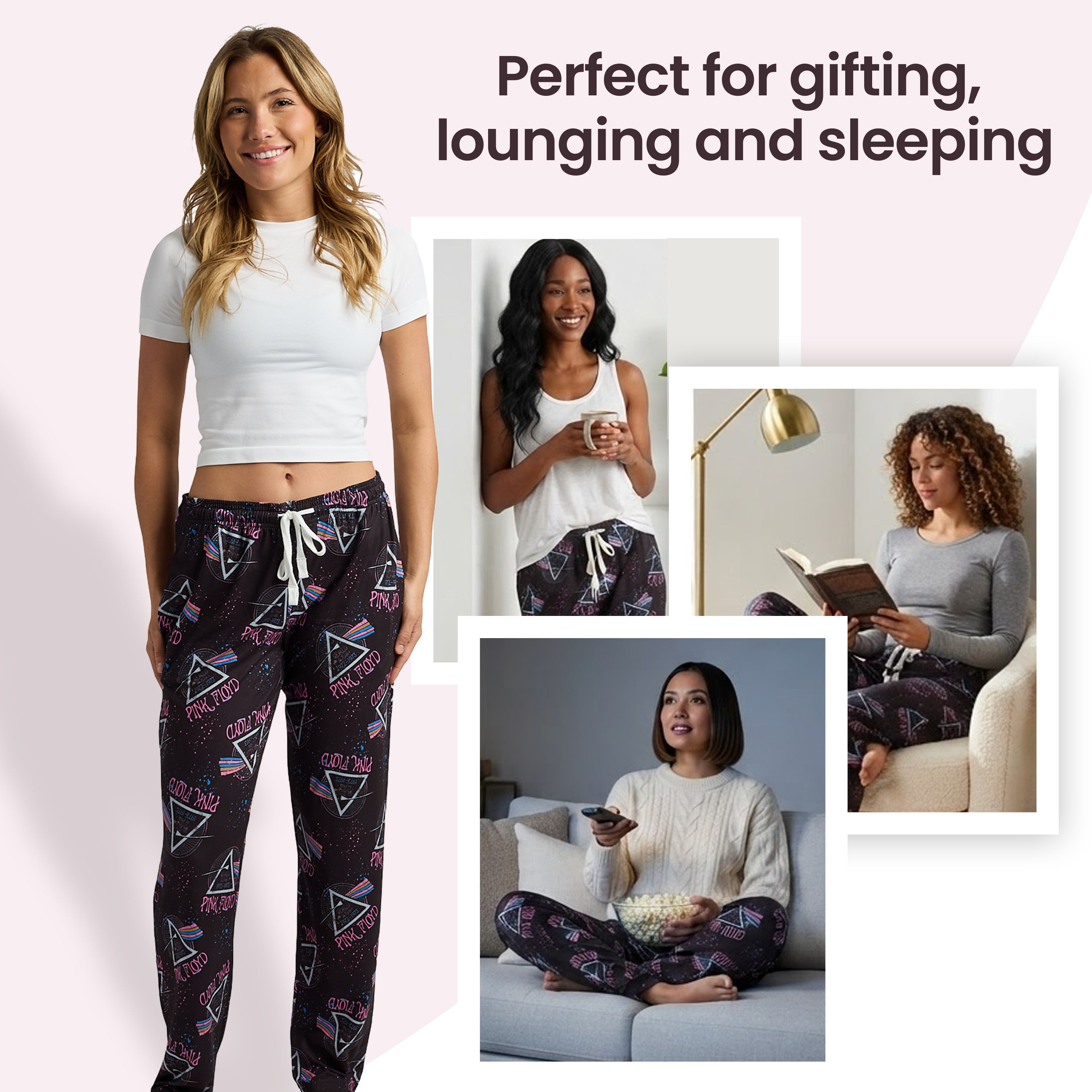 Pink Floyd The Dark Side Of The Moon All-Over Print Women's Sleep Pajama Pants