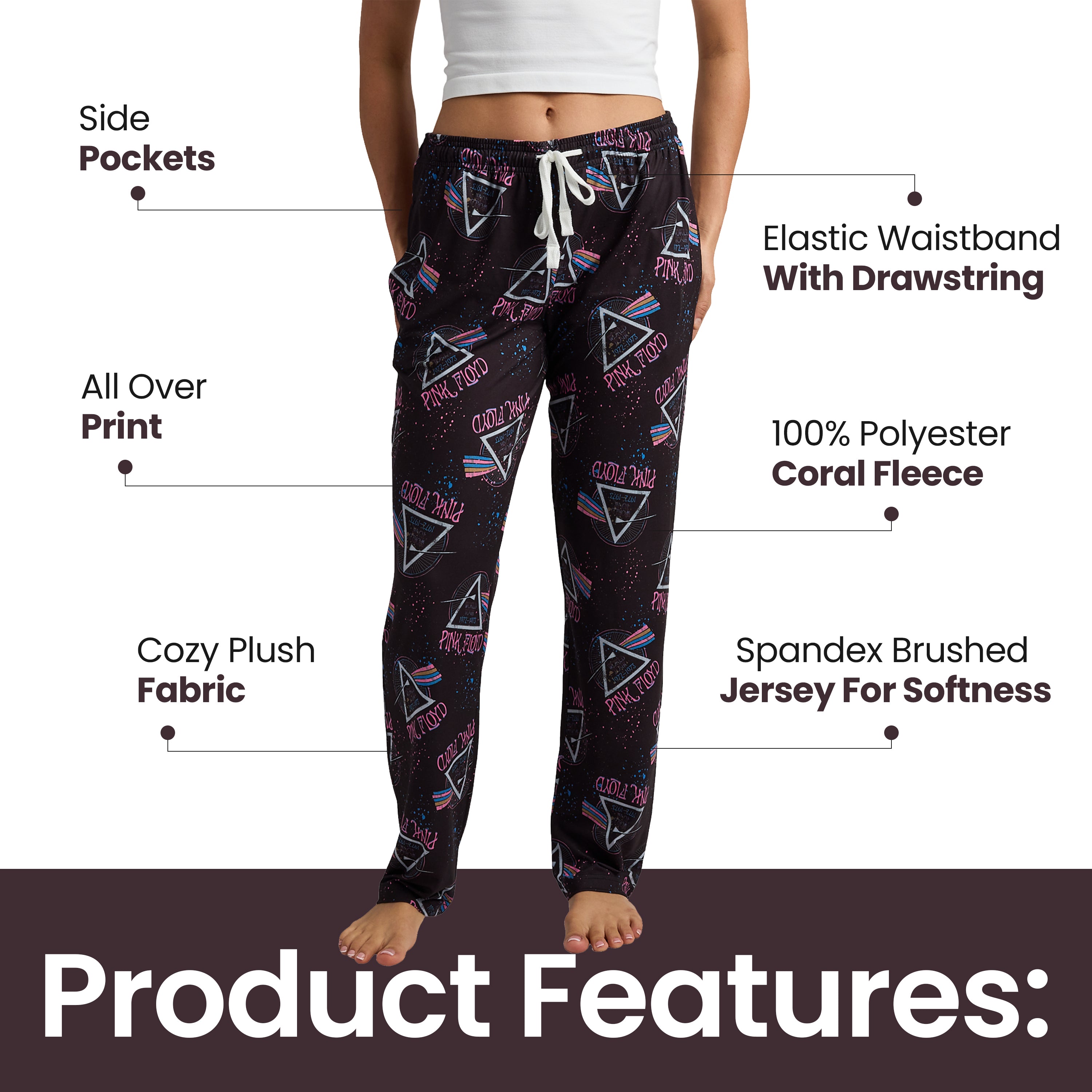 Pink Floyd The Dark Side Of The Moon All-Over Print Women's Sleep Pajama Pants