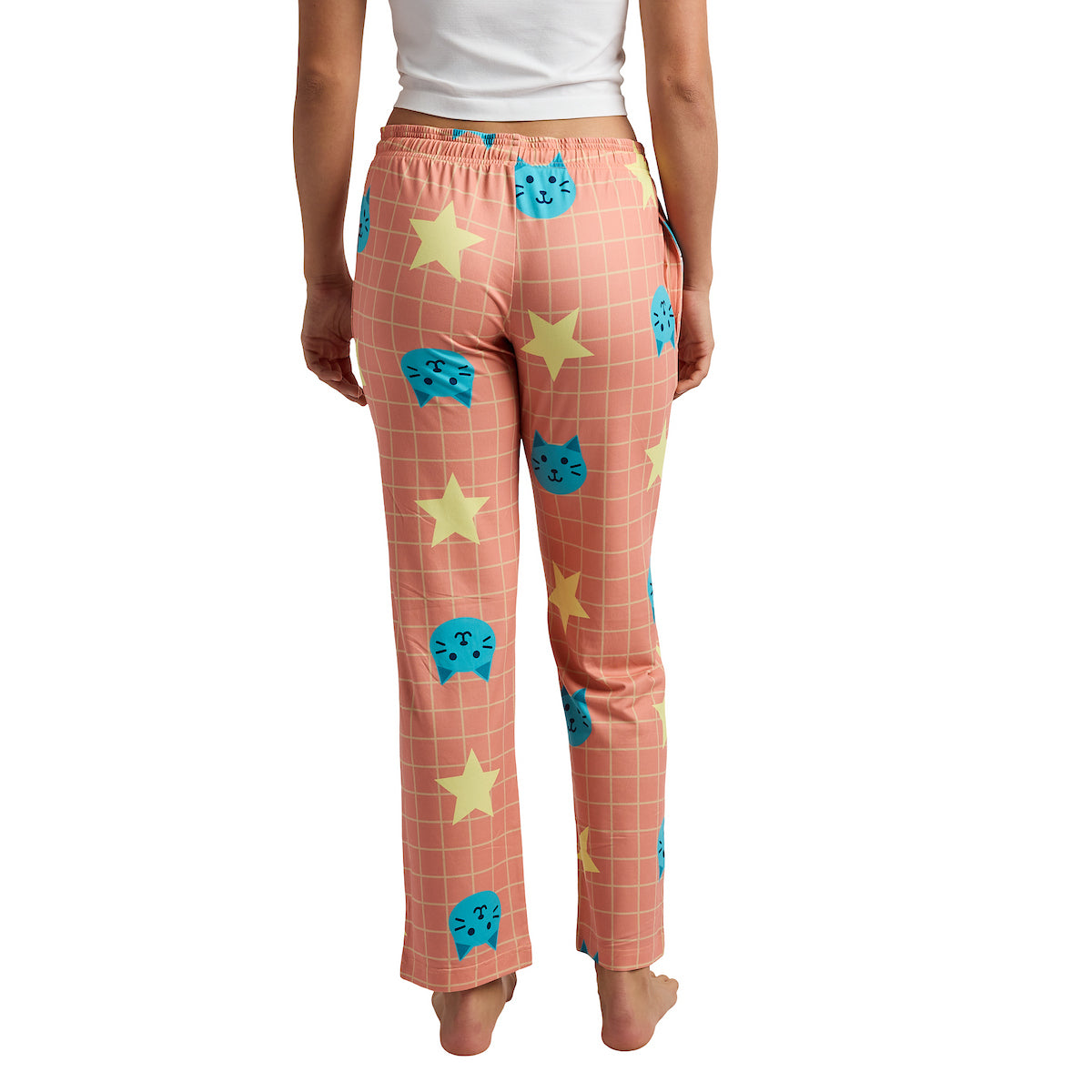 Kpop Demon Hunters Rumi's Cats and Stars Women's Sleep Pajama Pants