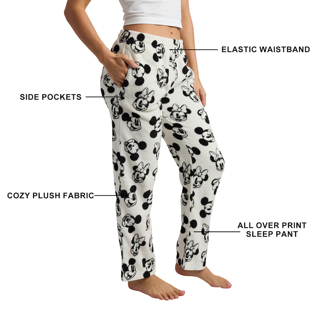 Disney's Mickey and Minnie Classic All-Over Print Women's Sleep Pajama Pants