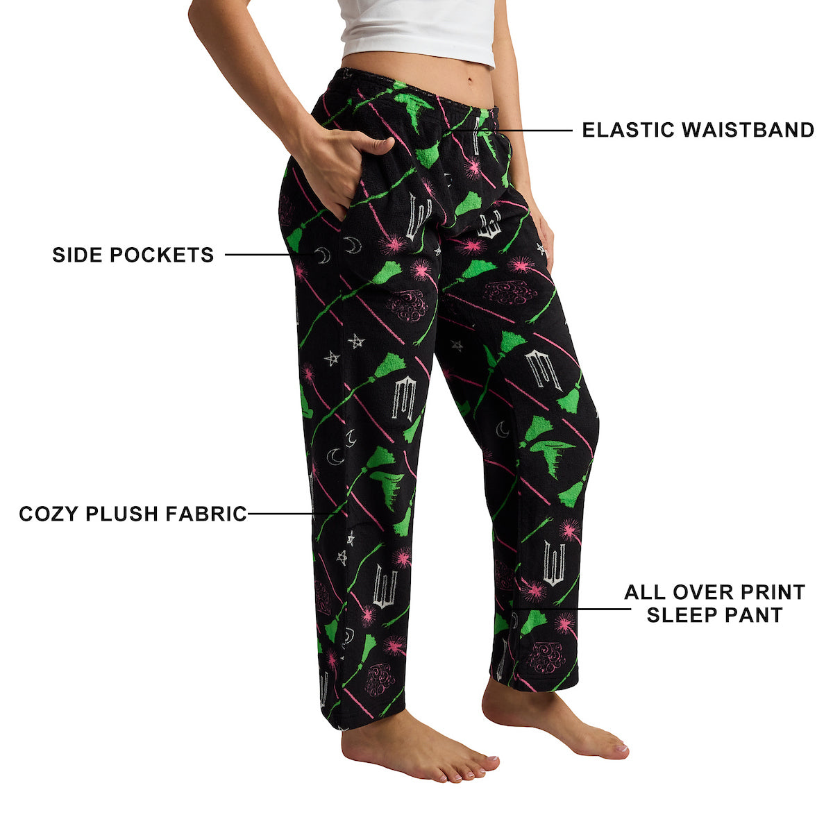 Wicked: Part I Elphaba and Glinda All-Over Print Women's Sleep Pajama Pants
