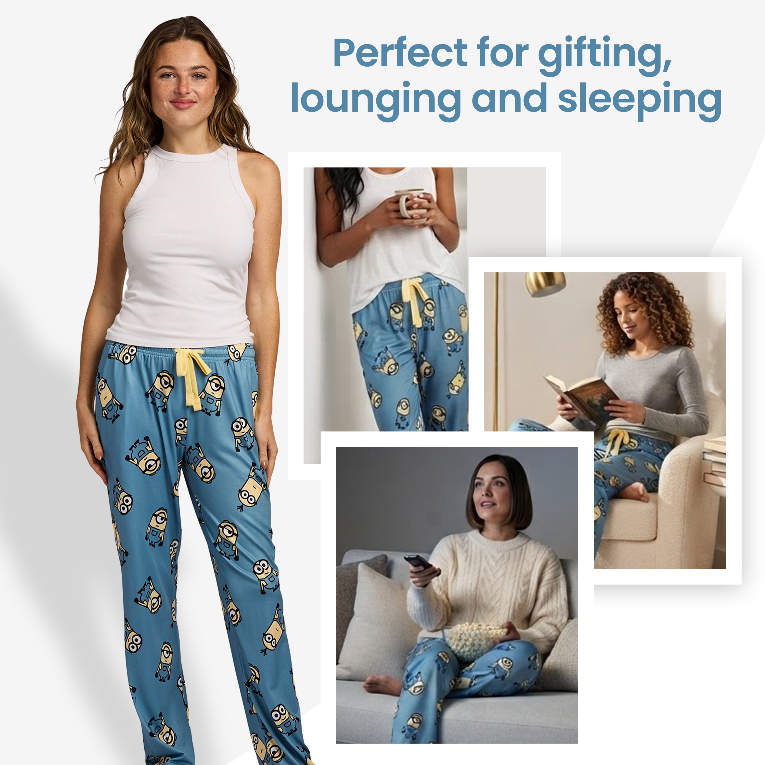 Minions Character All-Over Print Women's Sleep Pajama Pants