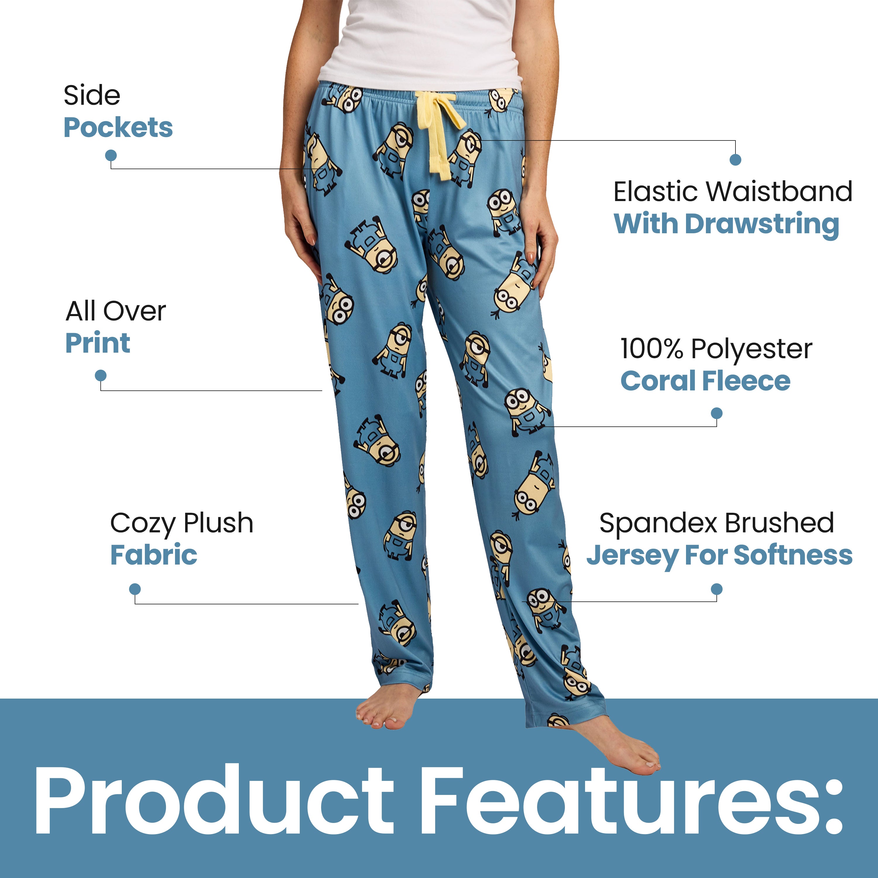 Minions Character All-Over Print Women's Sleep Pajama Pants