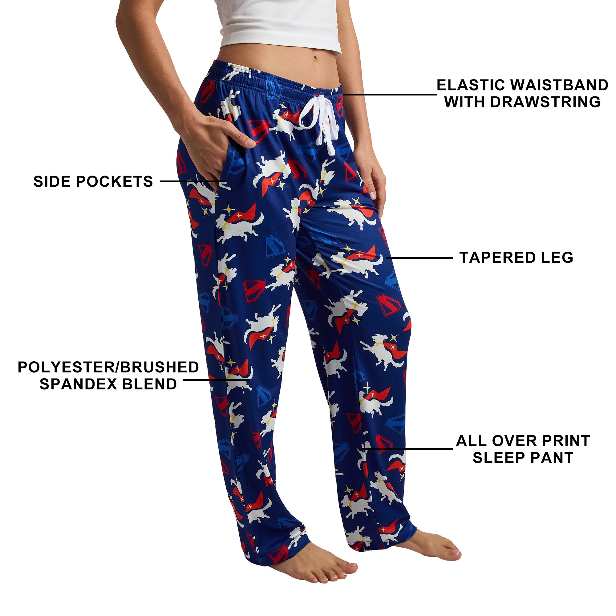 Supergirl Movie (2026) Super Krypto All-Over Print Women’s Sleep Pajama Pants