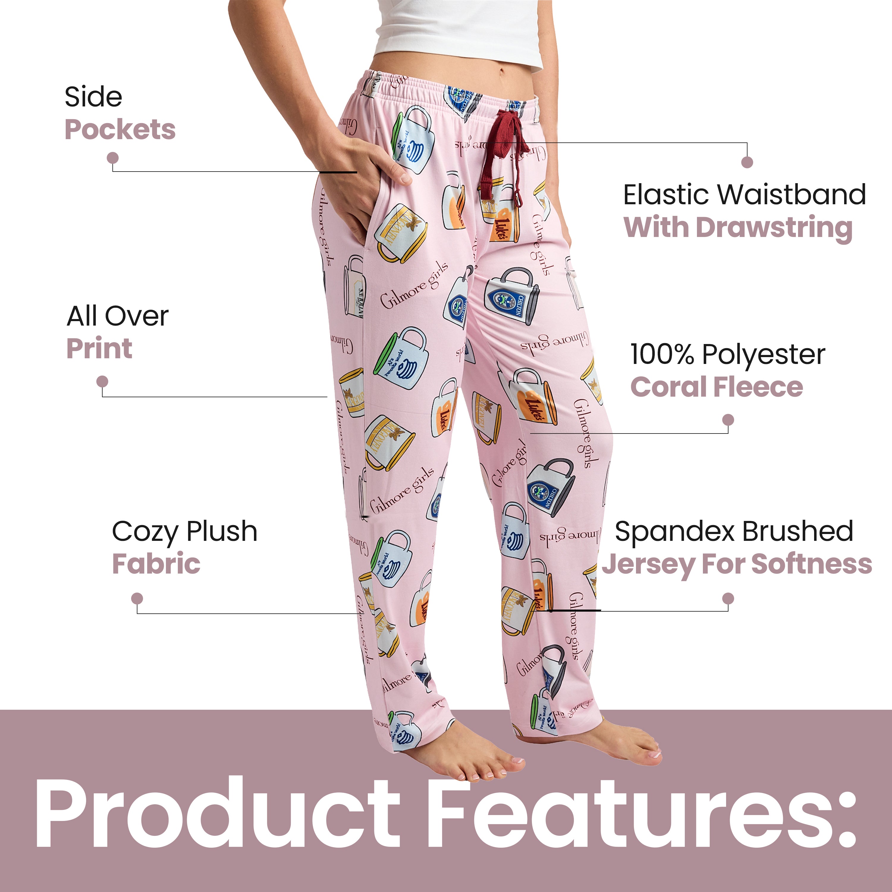 Gilmore Girls Coffee Mugs All-Over Print Women's Sleep Pajama Pants