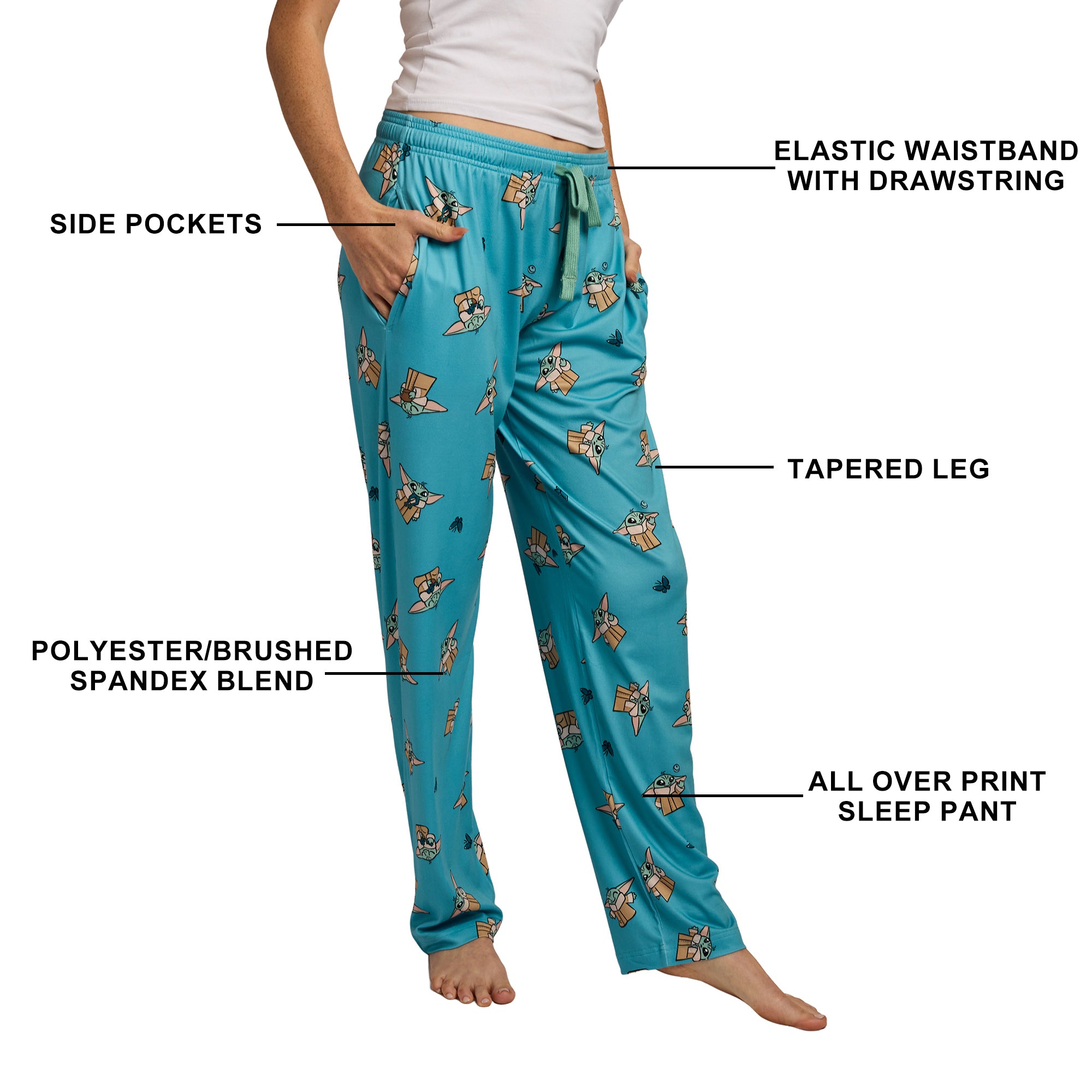 The Mandalorian Grogu All-Over Print Women’s Sleep Pajama Pants
