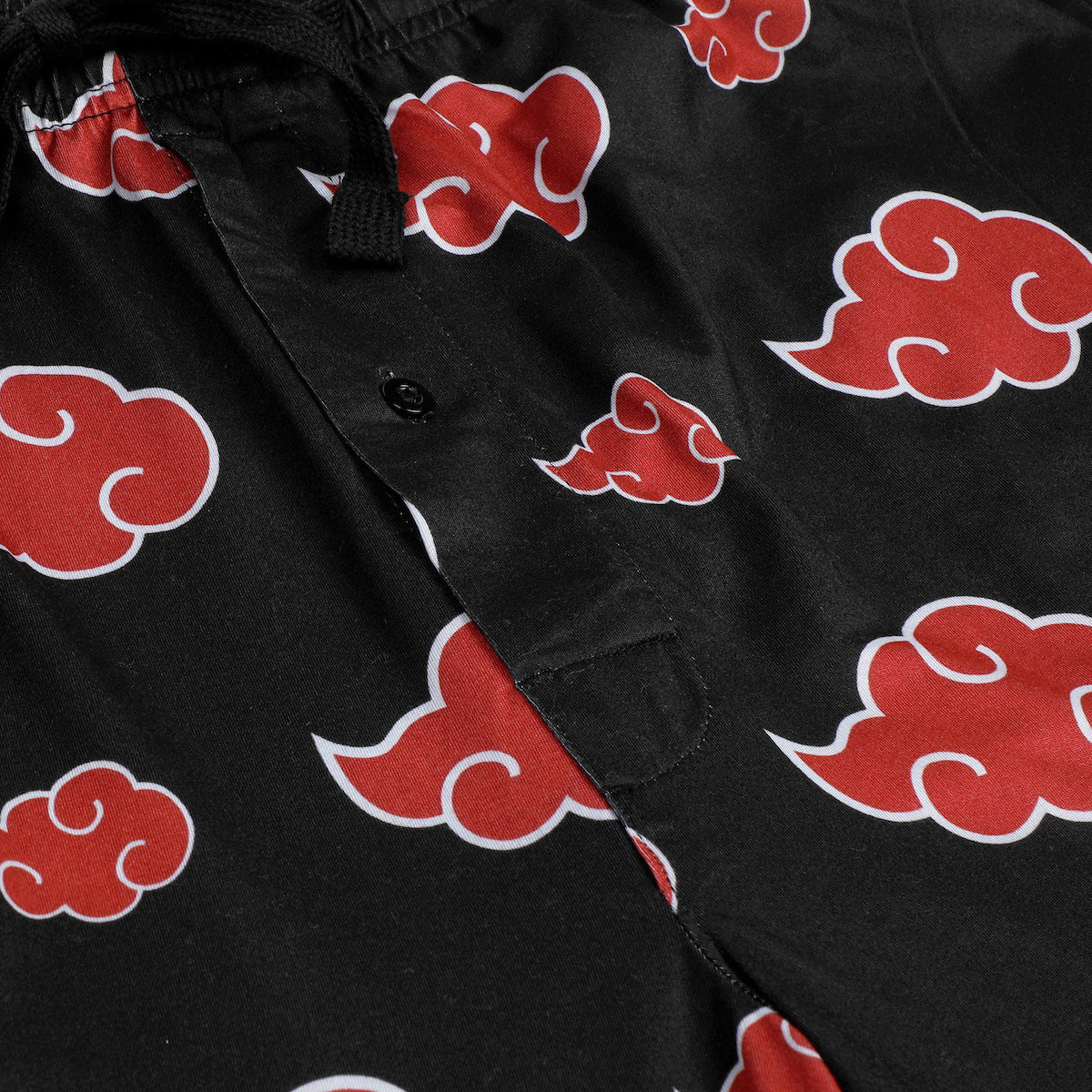 Naruto Shippuden Akatsuki Cloud Symbol AOP Men's Black Sleep Pajama Pants