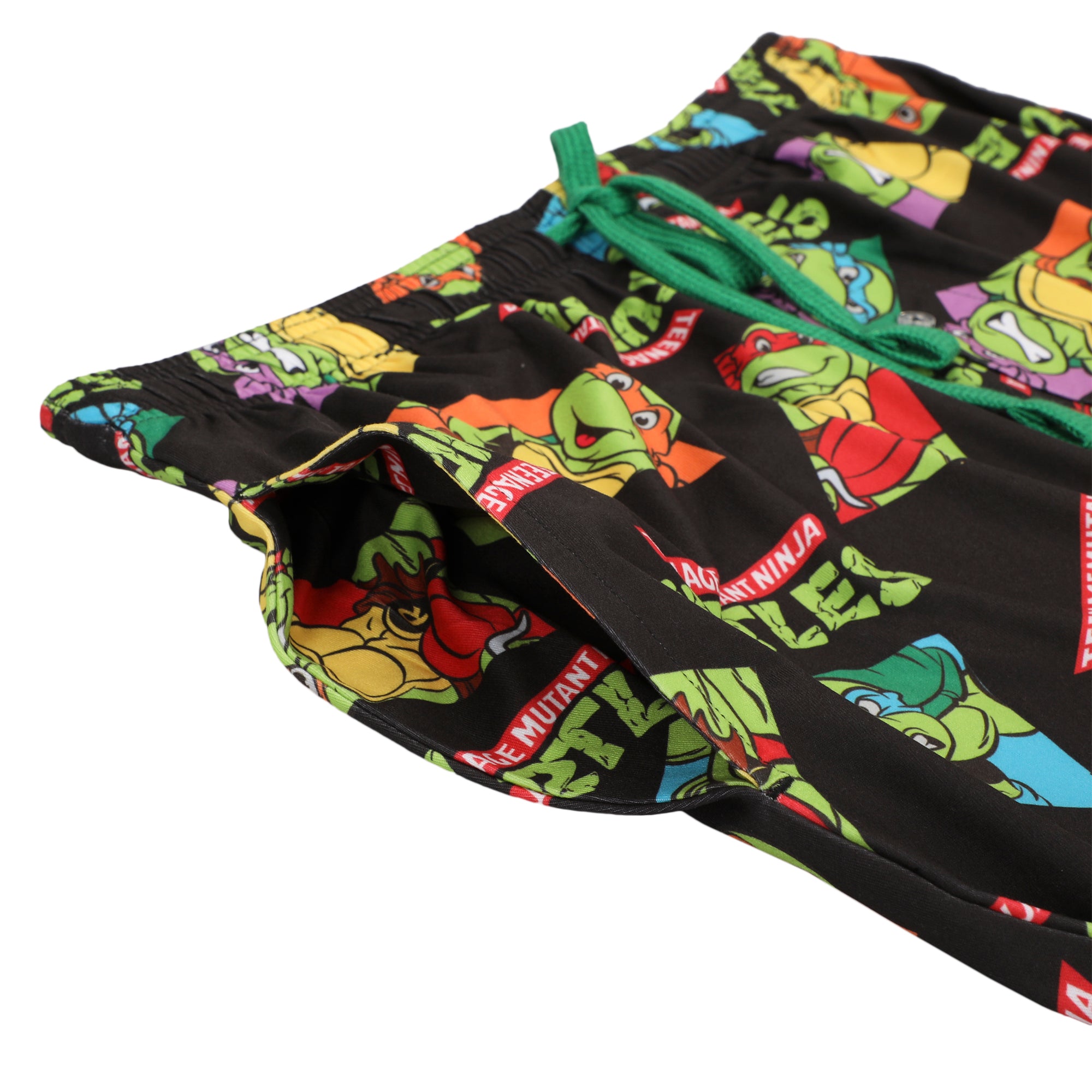 Teenage Mutant Ninja Turtles Character Squares Men's Black Sleep Pajama Pants