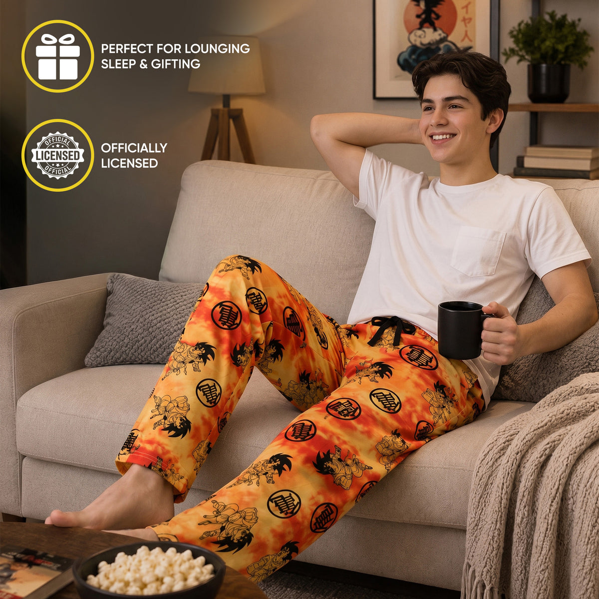 Dragon Ball Z Son Goku All-Over Print Men's Sleep Pajama Pants