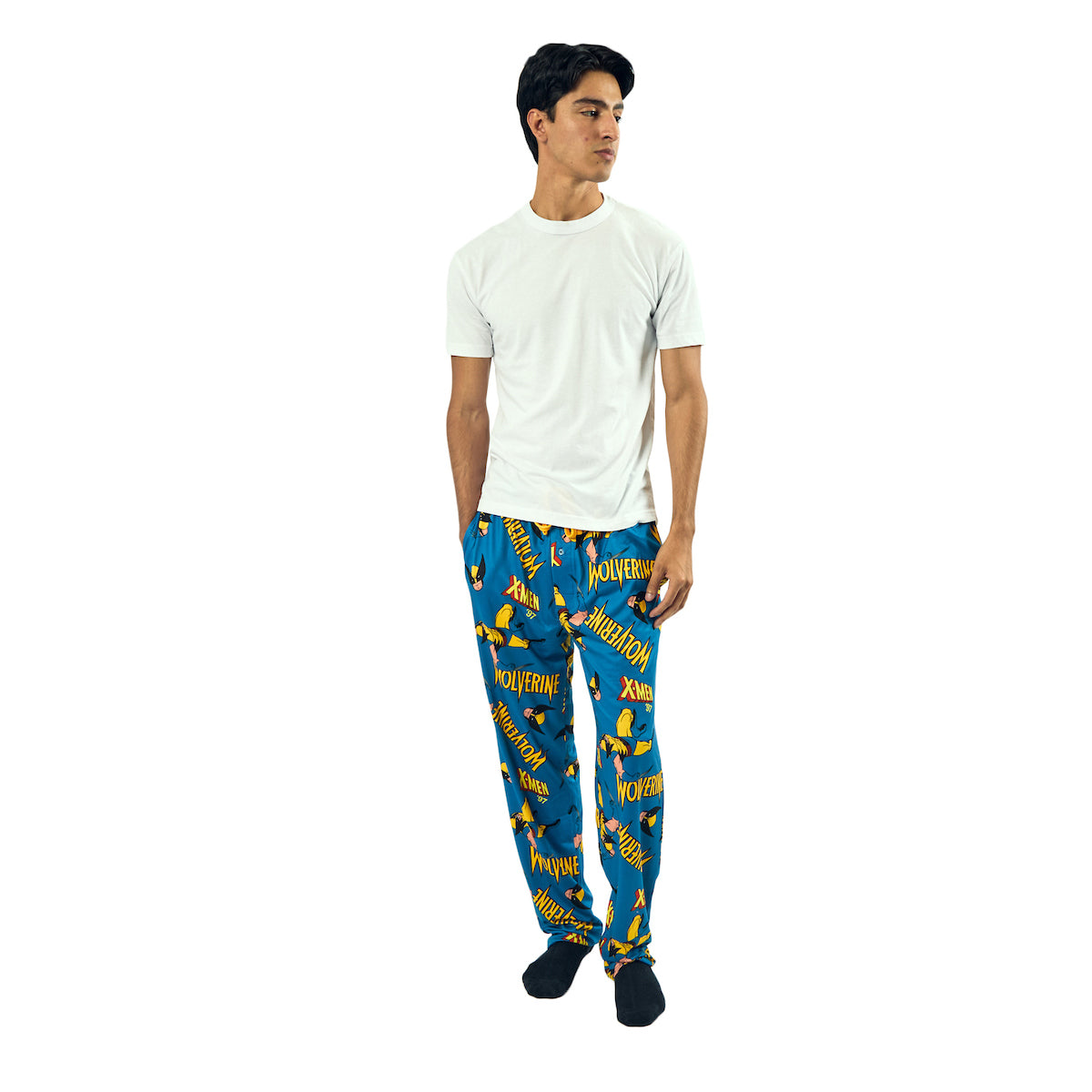 X-Men Wolverine All-Over Print Men's Blue Sleep Pajama Pants