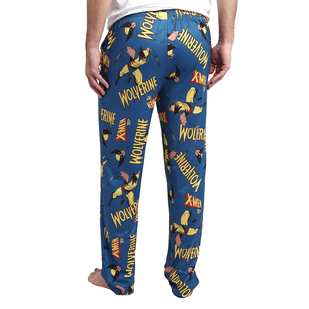 X-Men Wolverine All-Over Print Men's Blue Sleep Pajama Pants