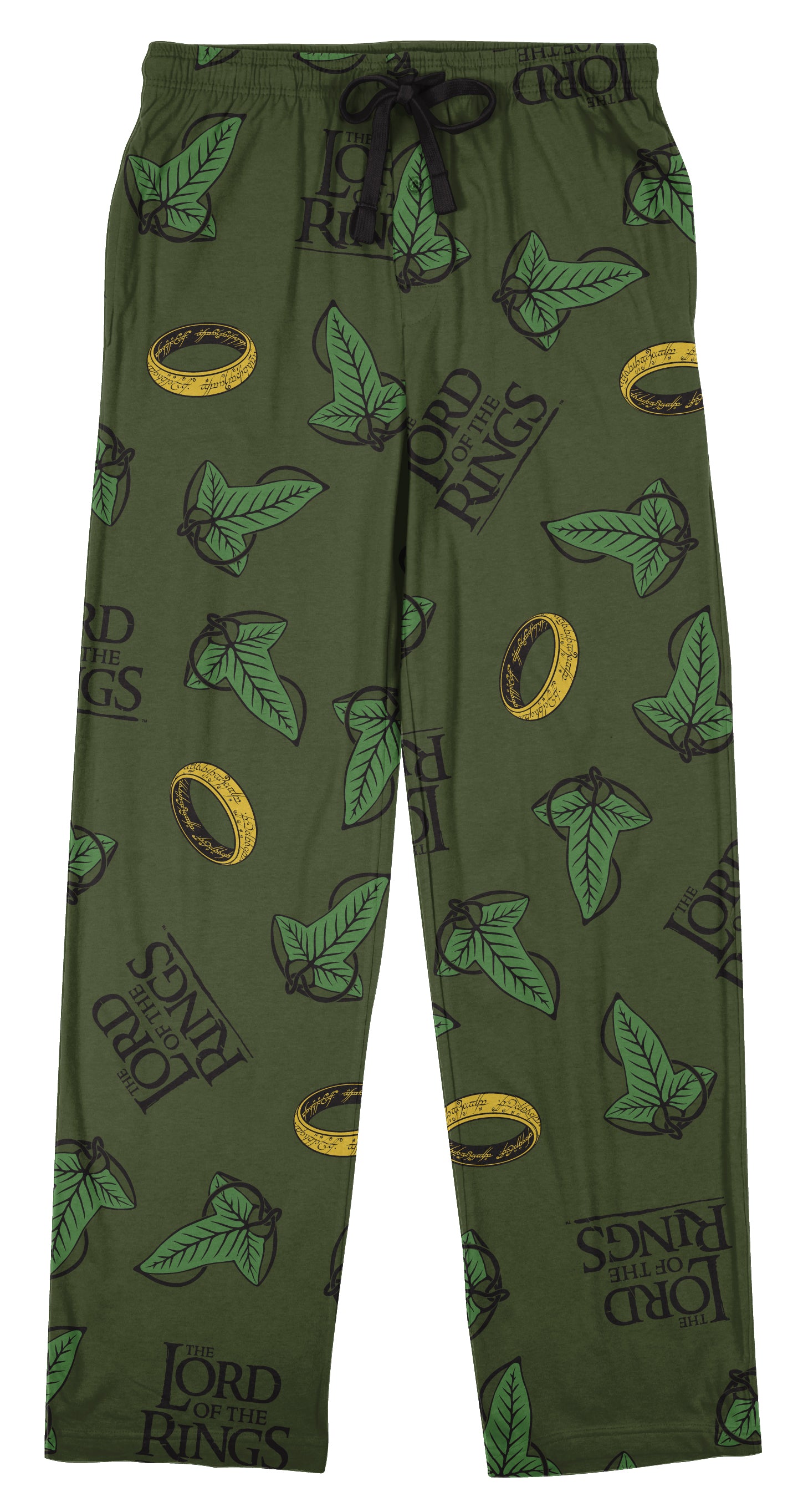 Lord Of The Rings One Ring & Gandalf Hat All-Over Print Men's Green Sleep Pajama Pants